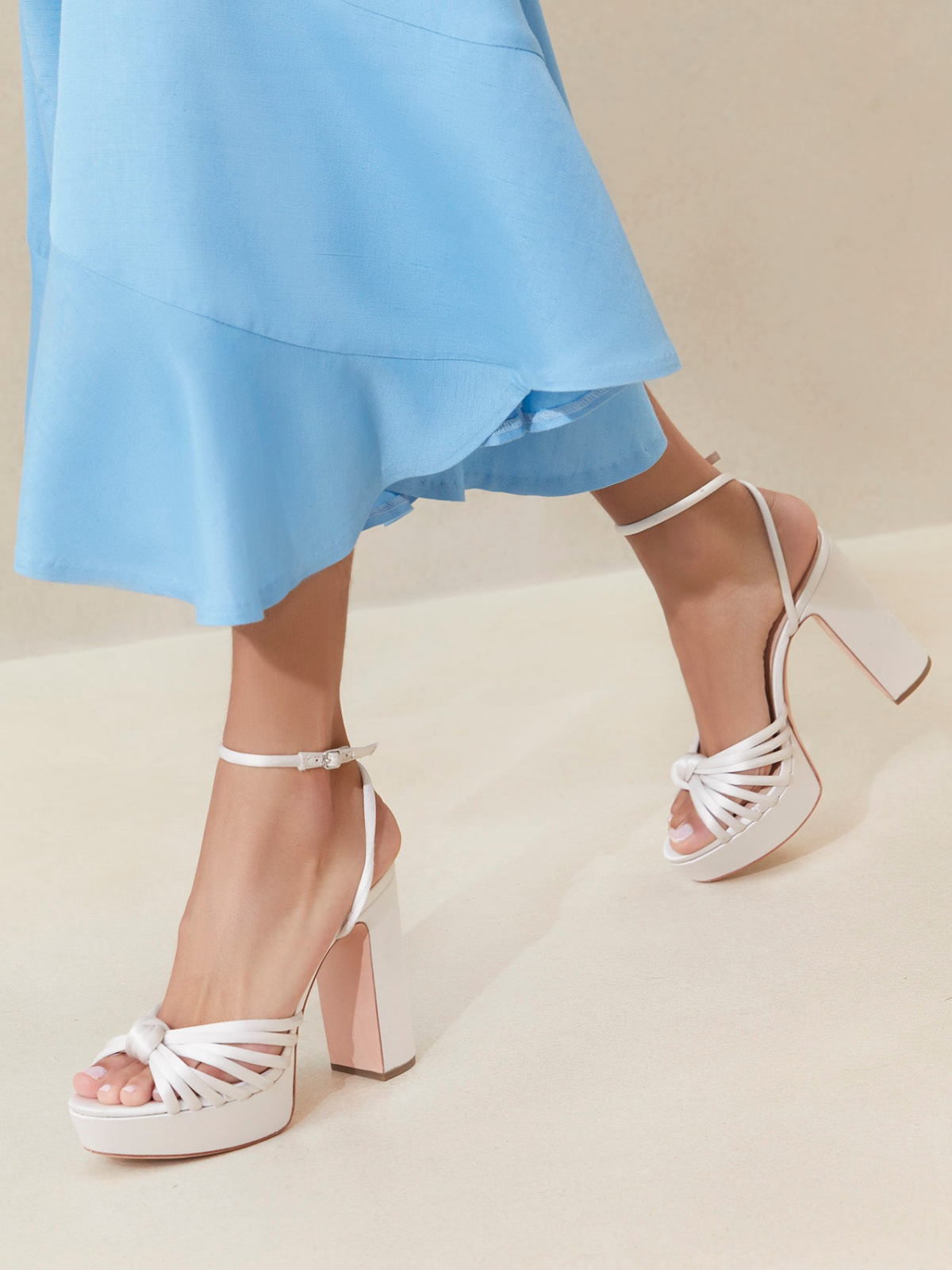 Cream Two-Strap Sandals main image 0