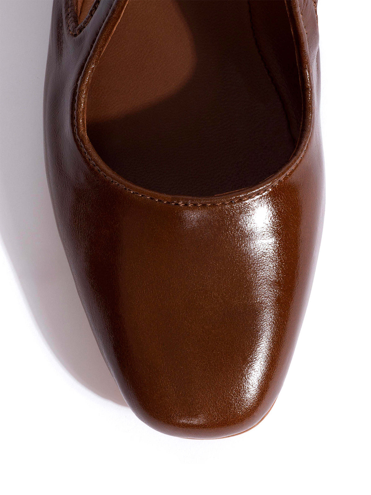 Square-Toe Buckle Strap Chic Flats - Burgundy