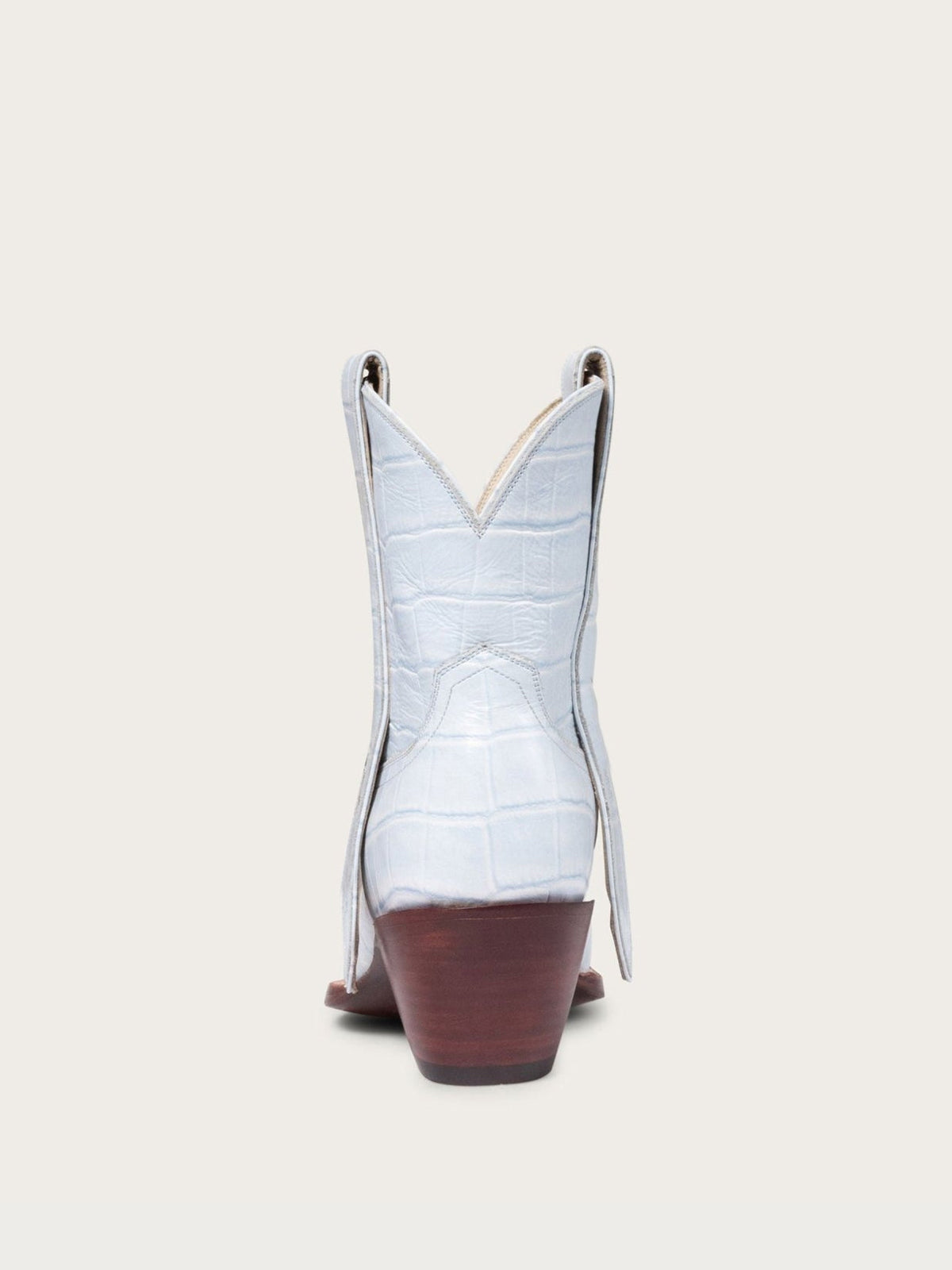 Blue Crocodile Pattern Snip-Toe Elongated Mule Ear Pull Ankle Cowgirl Boots