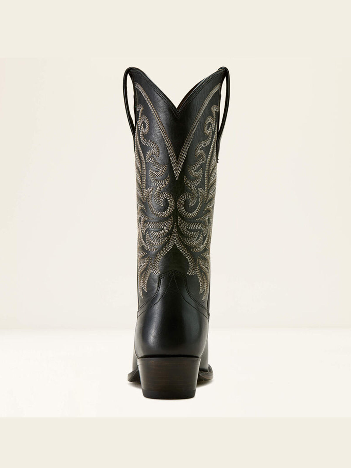 Black Round-Toe Delicate Embroidery Chic Mid Calf Cowgirl Boots