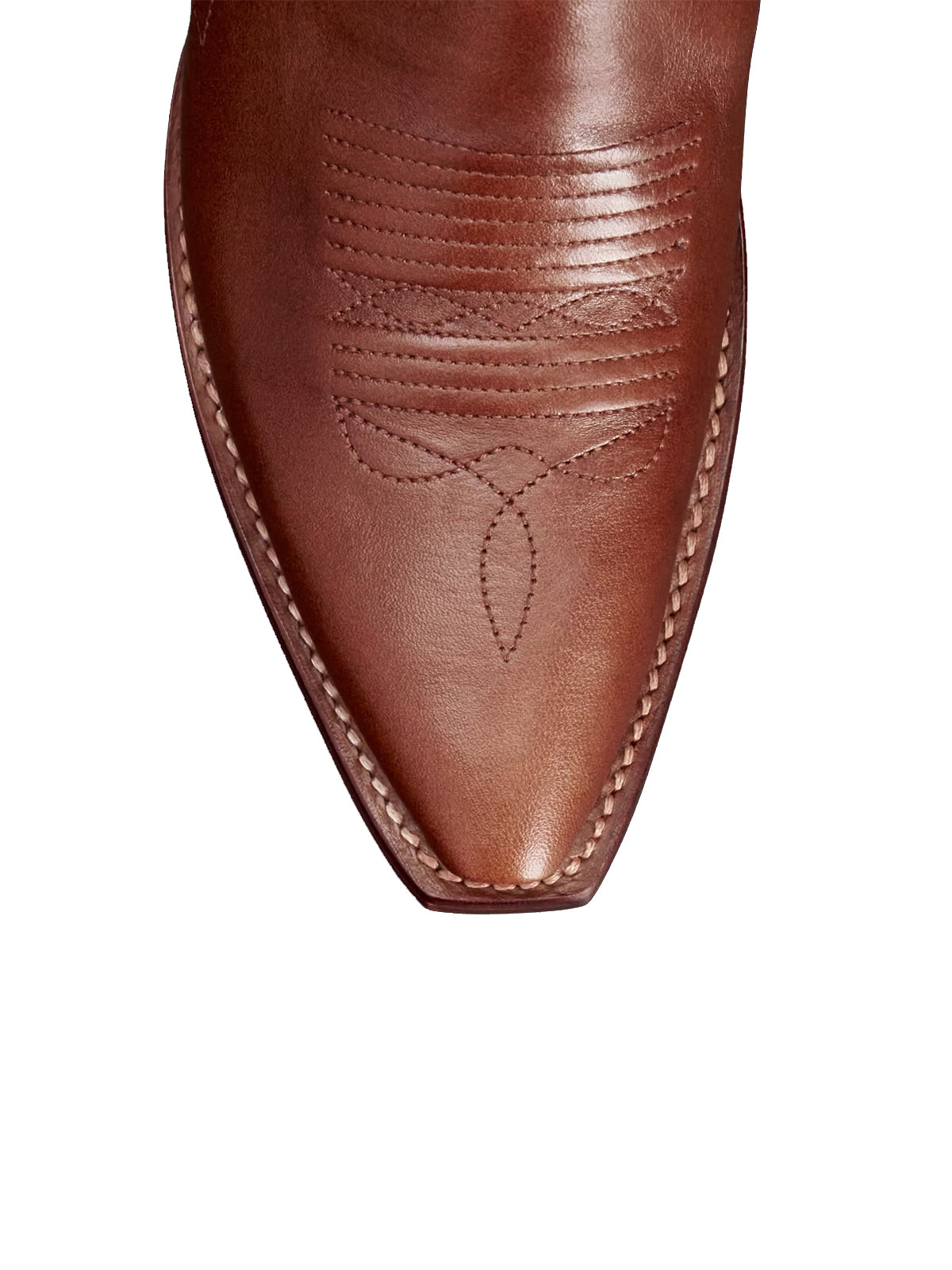 Brown Snip-Toe Embroidery Ankle Booties