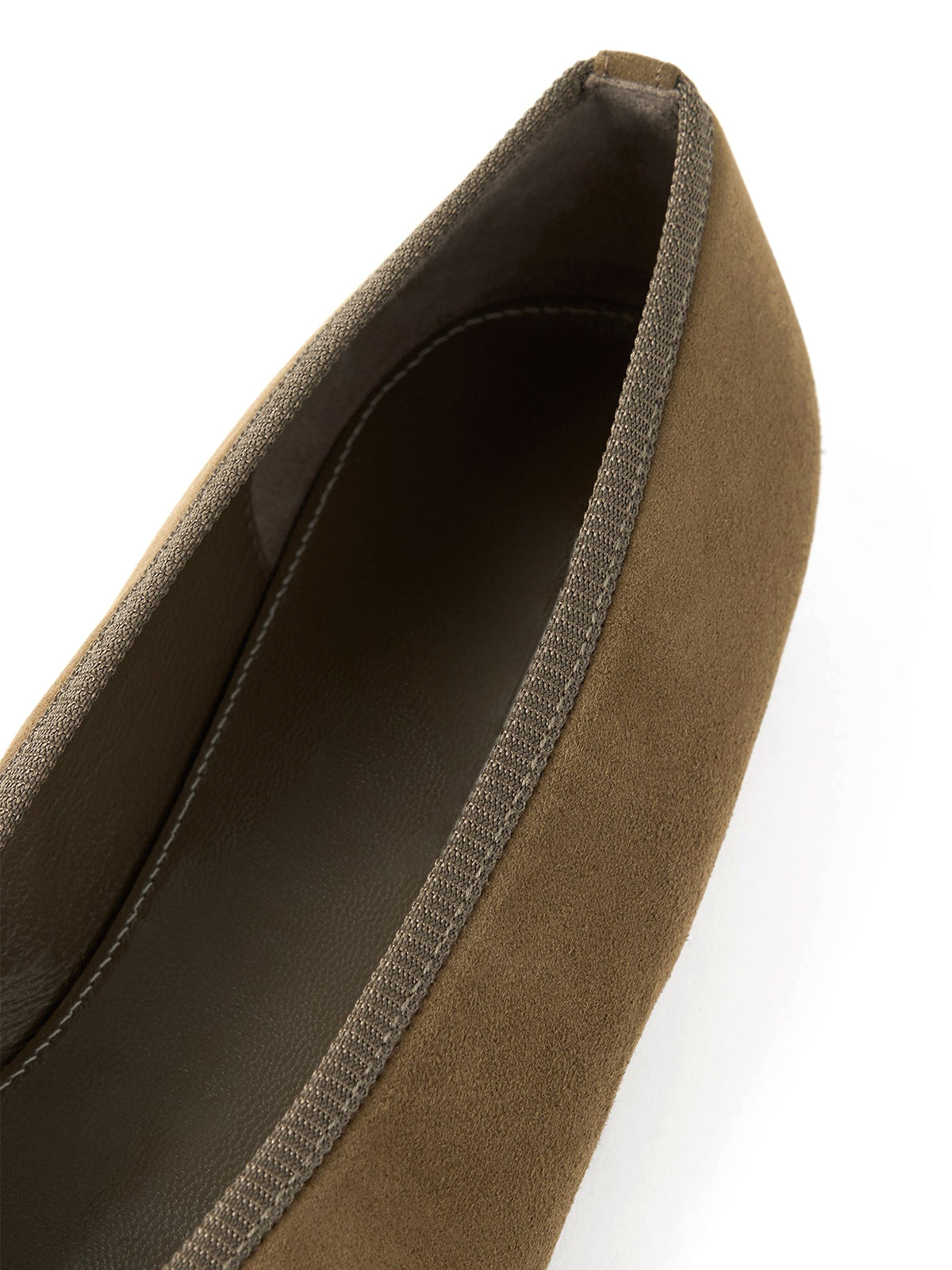 Brown Faux Suede Square-Toe Simple Slip-On Ballet Flats