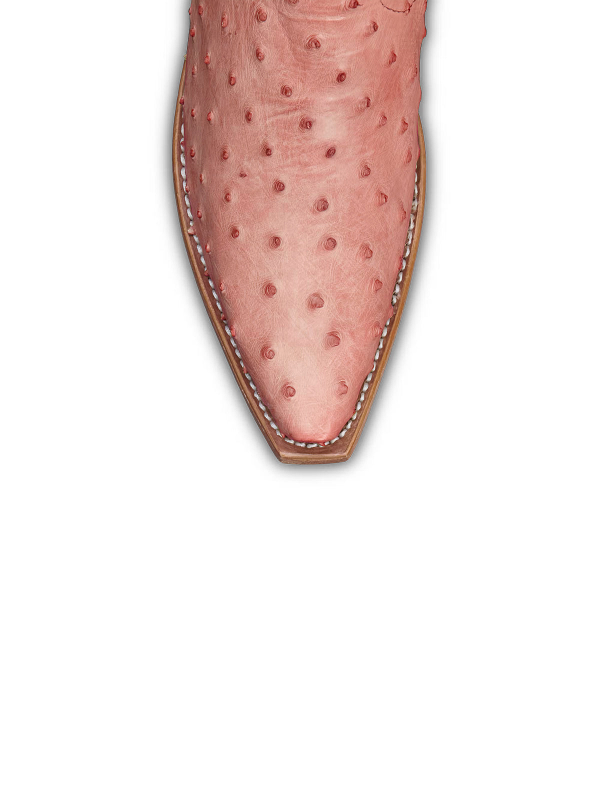 Contrast Pink And Ostrich Print Snip-Toe Cactus Embroidery Mid Calf Cowgirl Boots