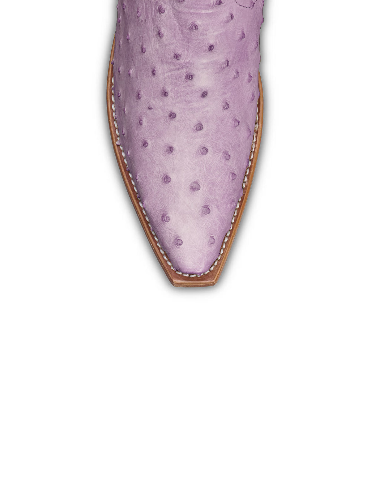 Contrast Purple And Ostrich Print Snip-Toe Cactus Embroidery Mid Calf Cowgirl Boots