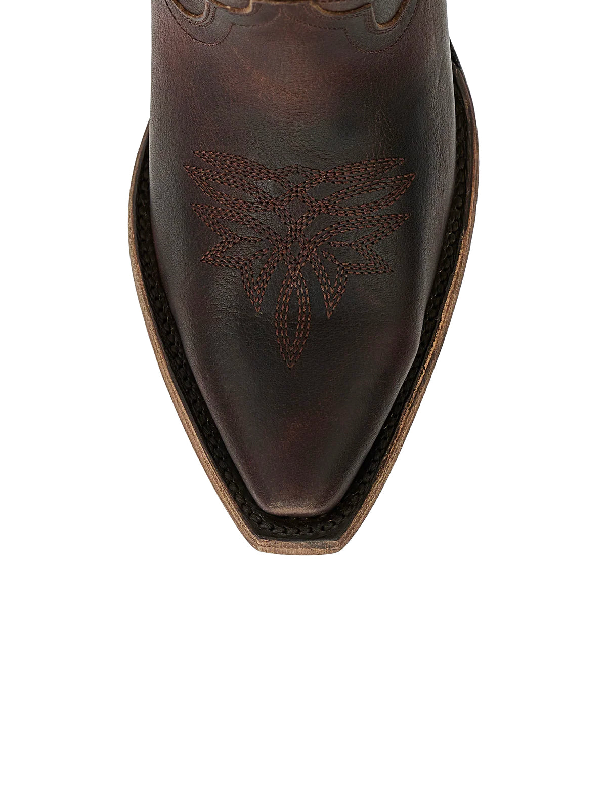 Western Snip-Toe Embroidery Classic Knee High Half-Zip Cowgirl Boots - Cognac