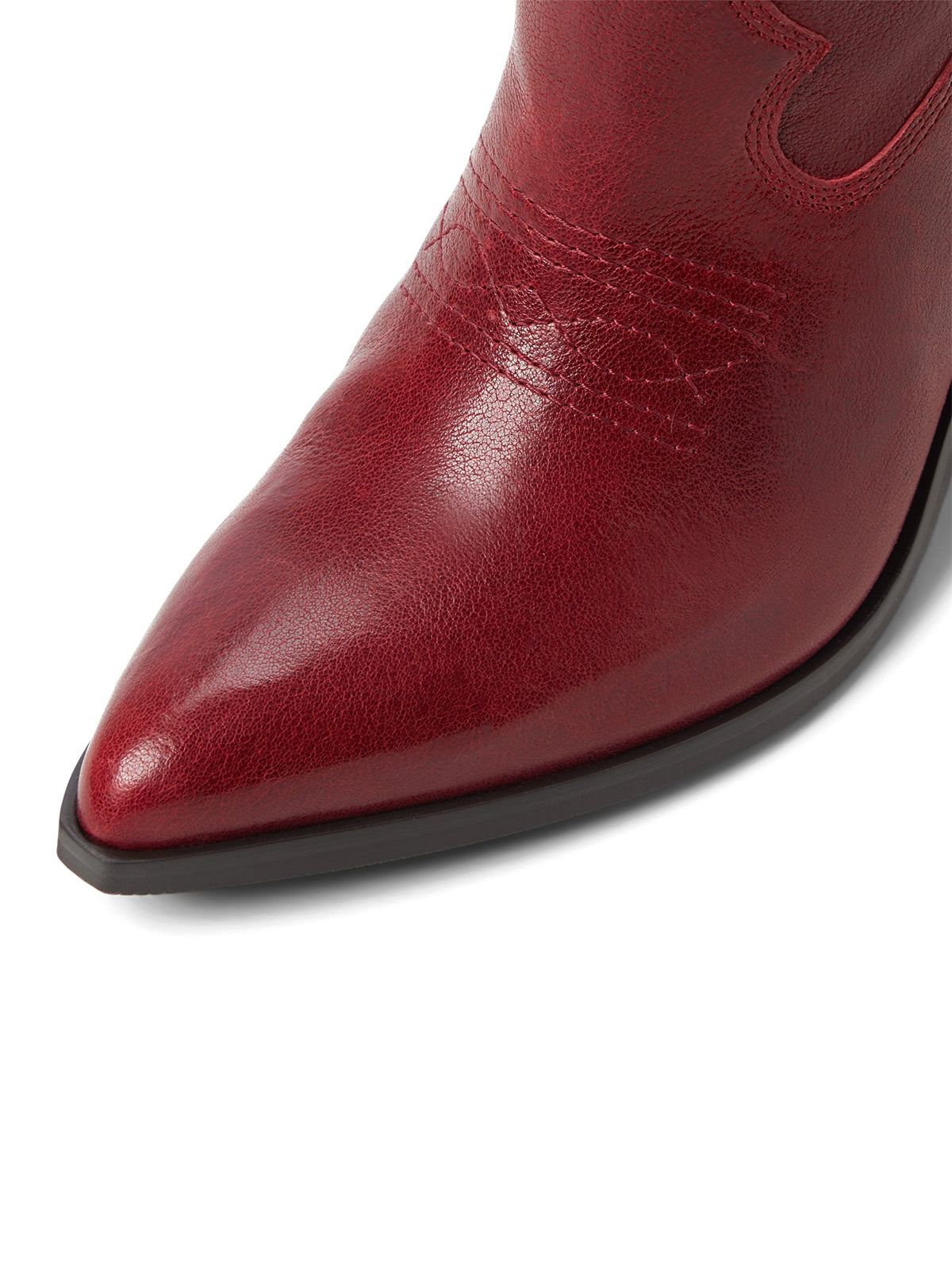 Red Pointed-Toe Embroidery Classic Half-Zip Knee High Cowgirl Boots