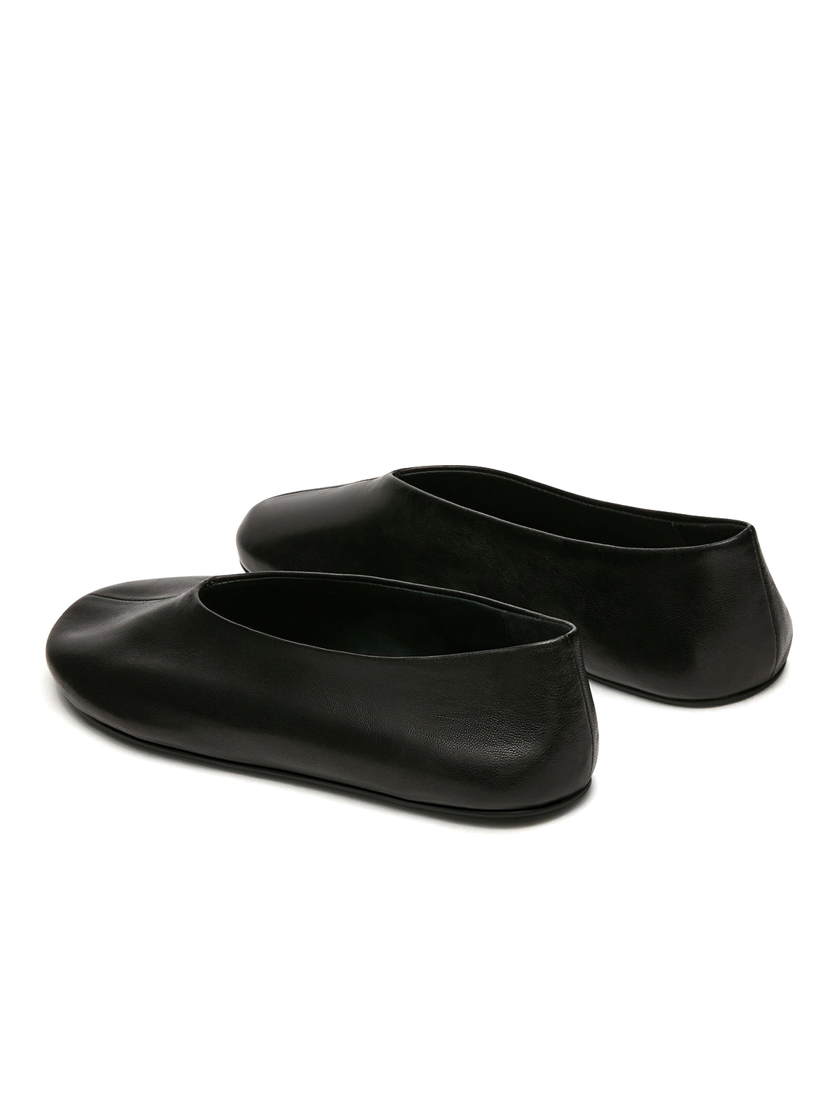 Simple Round-Toe Slip-On Ballet Flats - Black