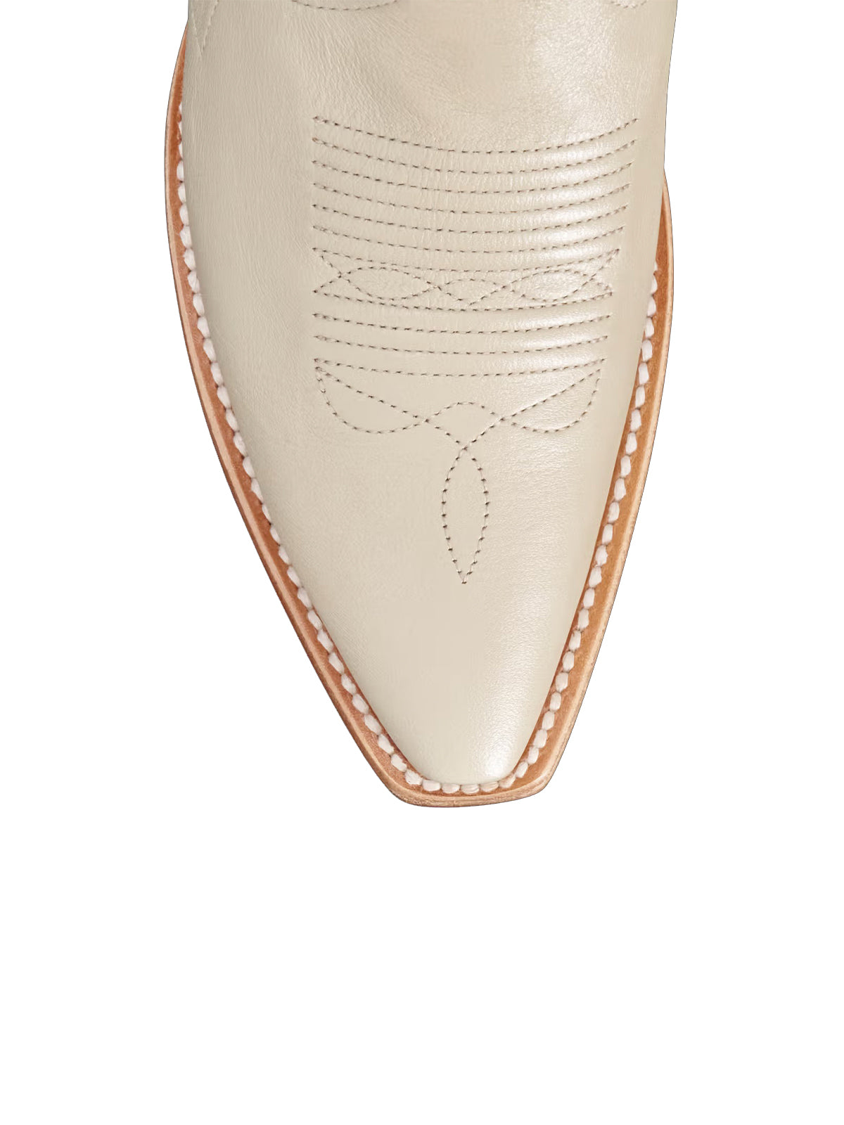 Cream Snip-Toe Embroidery Ankle Booties