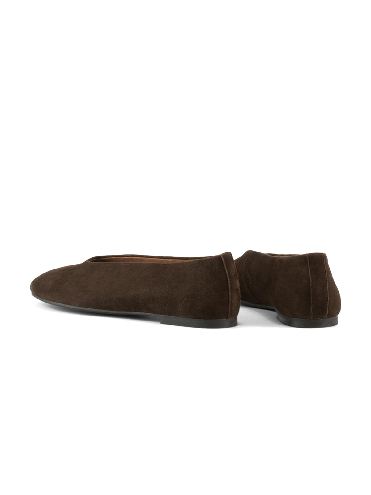 Brown Faux Suede Round-Toe Stylish Ballet Simple Flats