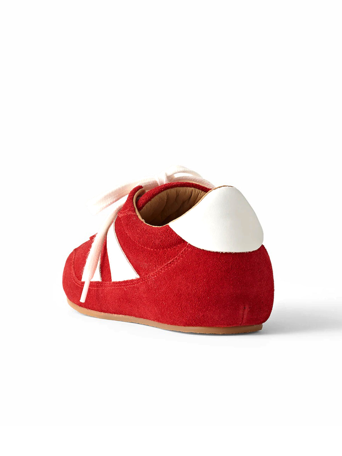Red Cow Suede Round-Toe Classic Lace-Up Chic Sneakers