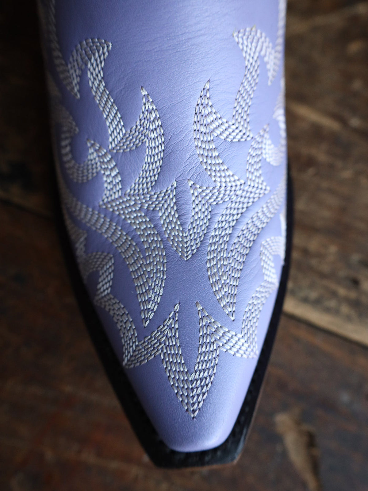 Purple Snip-Toe Classic Embroidery Western Mid Calf Cowgirl Boots