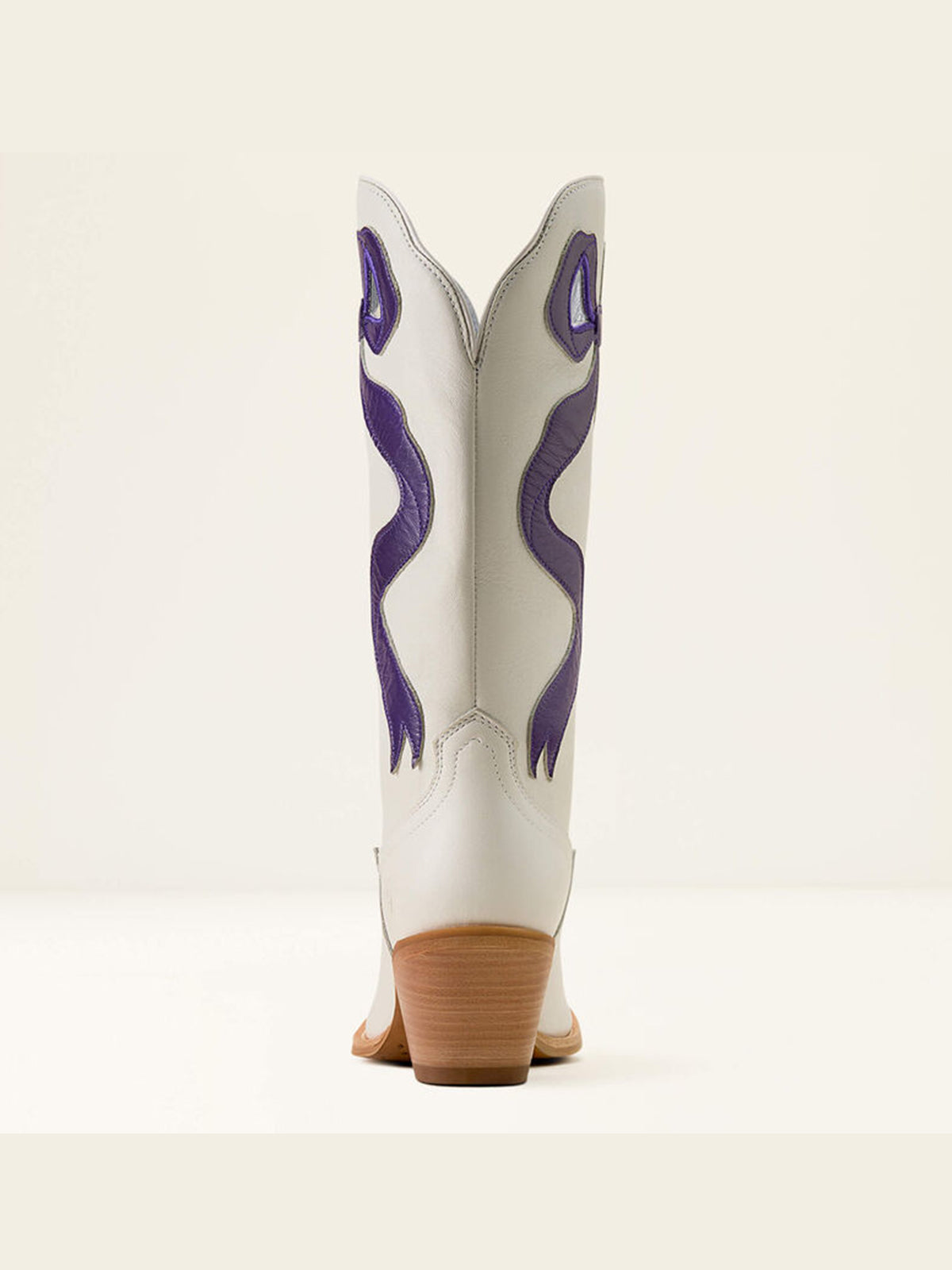 Ivory Almond-Toe Navy Side Big Bow Applique Mid Calf Cowgirl Boots