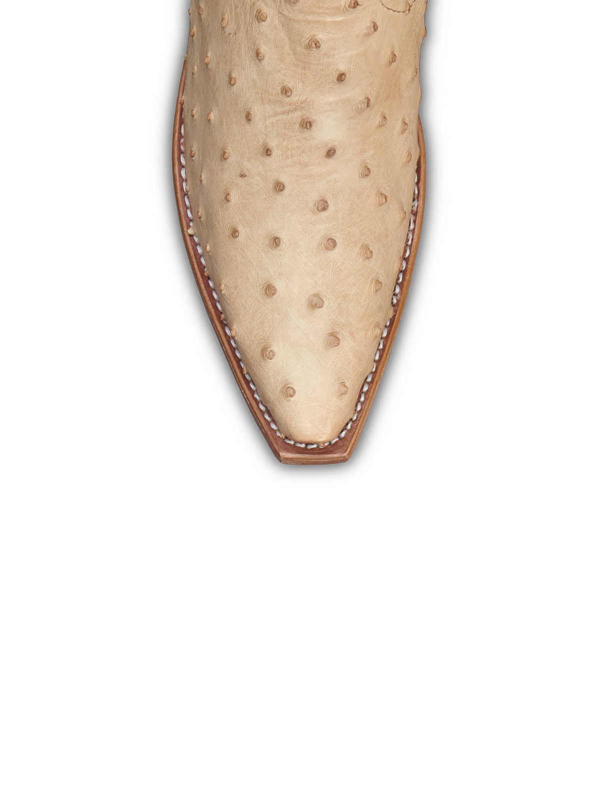 Contrast Honey And Ostrich Print Snip-Toe Cactus Embroidery Mid Calf Cowgirl Boots