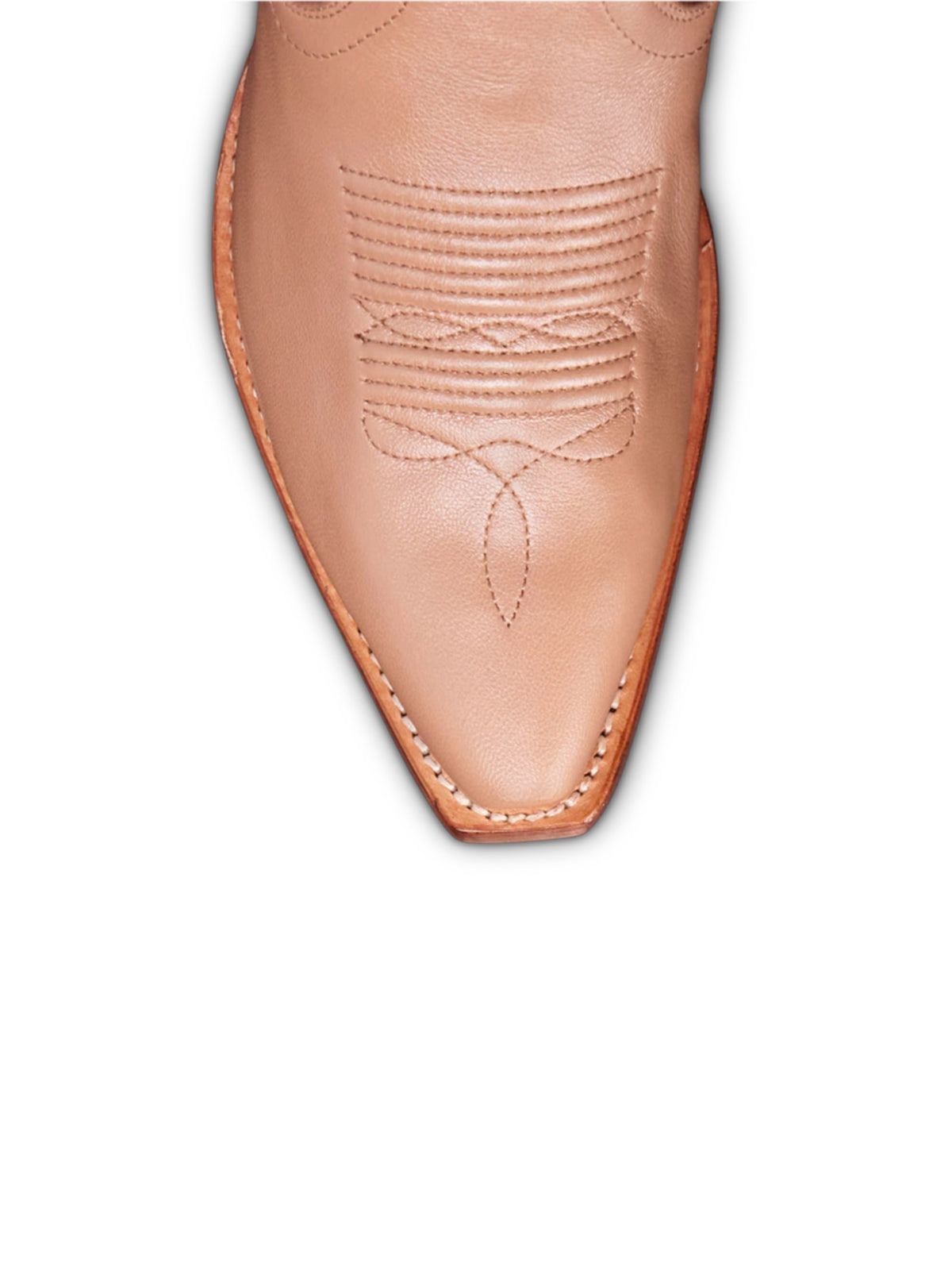 Metallic Rose Gold Snip-Toe Embroidery Heart Inlay Mid Calf Cowgirl Boots