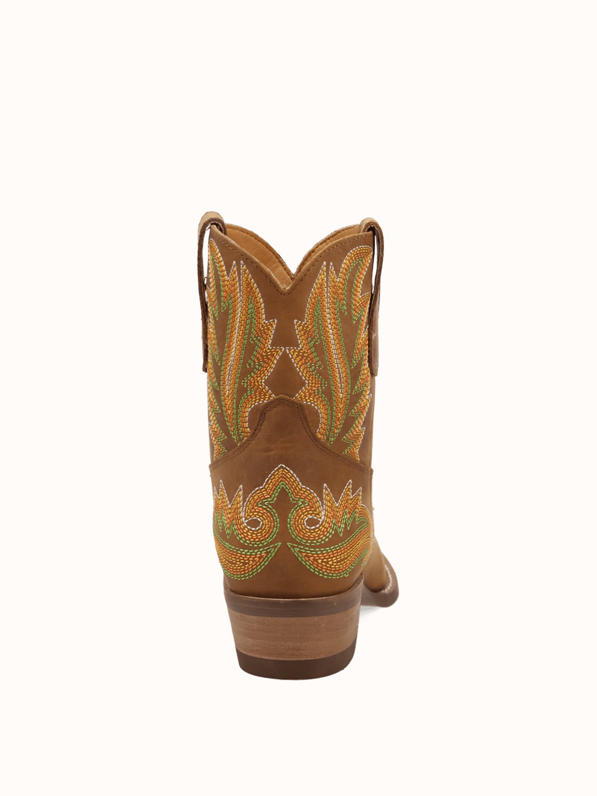 Brown Snip-Toe Chic Flame Embroidery Sleek Ankle Cowgirl Boots