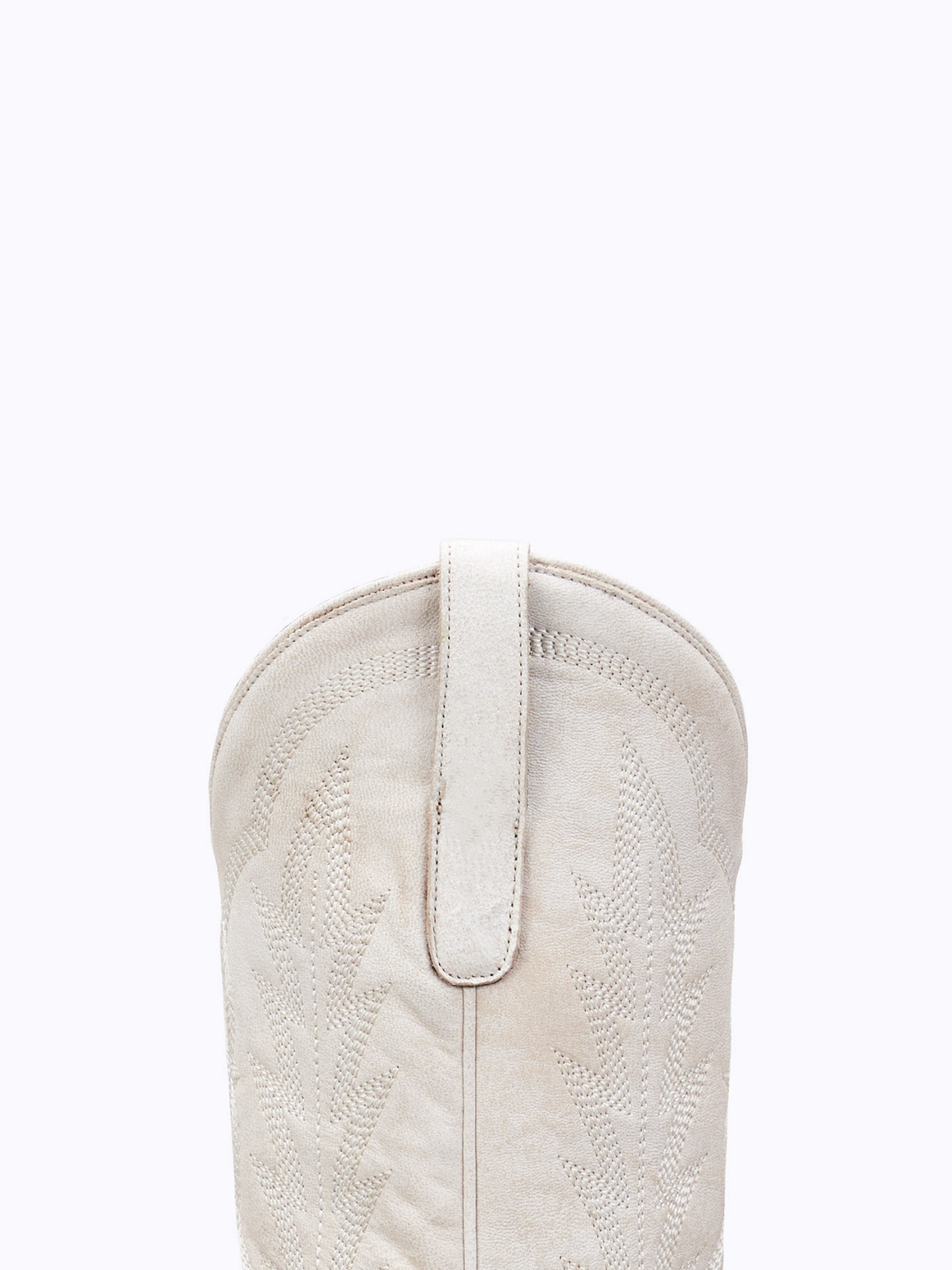 White Snip-Toe Embroidery Mid Calf Western Boots For Women