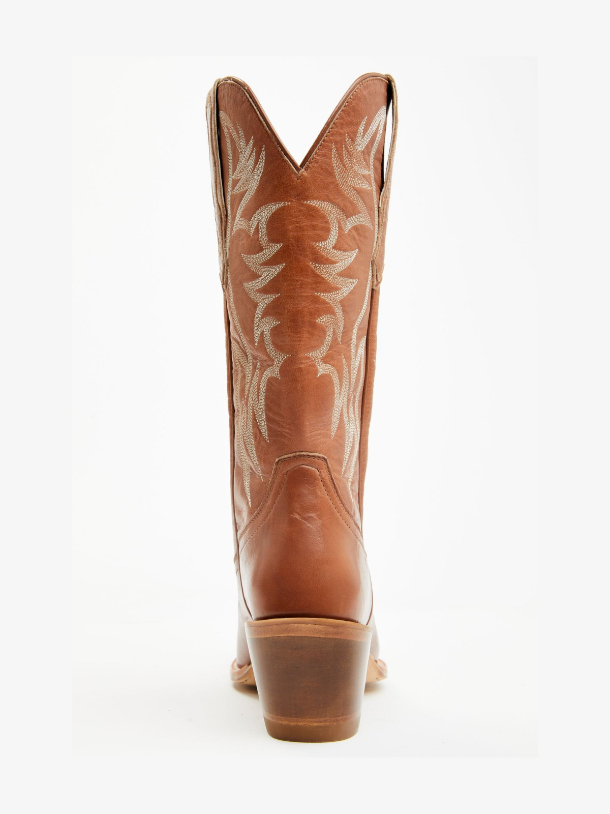 Vegan Leather Wings Embroidery Pointed-Toe Mid Calf Cowgirl Boots - Brown