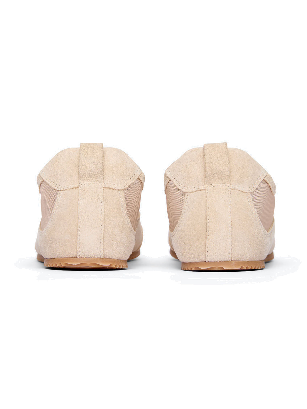 Sand Cow Suede And Mesh Square-Toe Stylish Lace-Up Sneakers