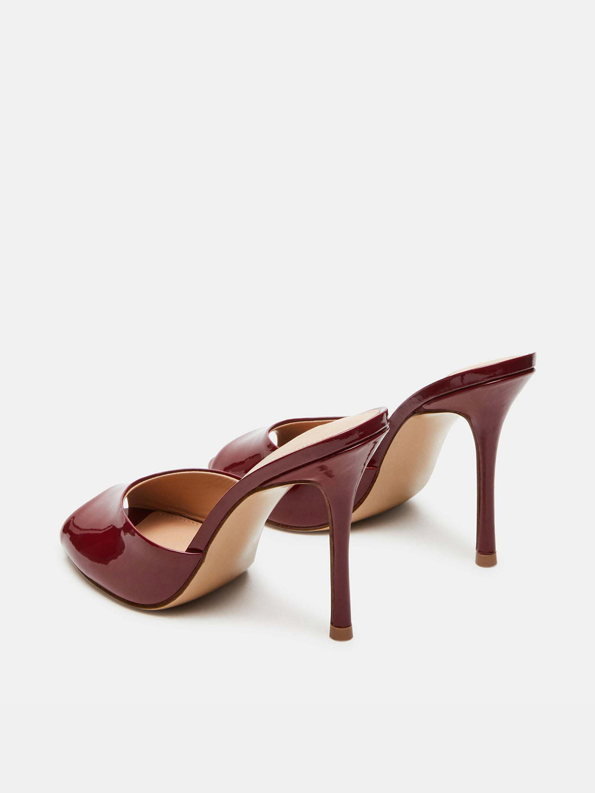 Round-Toe Slip-On High Stiletto Heels Pumps - Patent Red