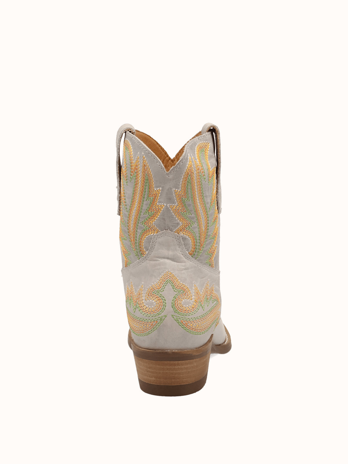 Bone Snip-Toe Chic Flame Embroidery Sleek Ankle Cowgirl Boots