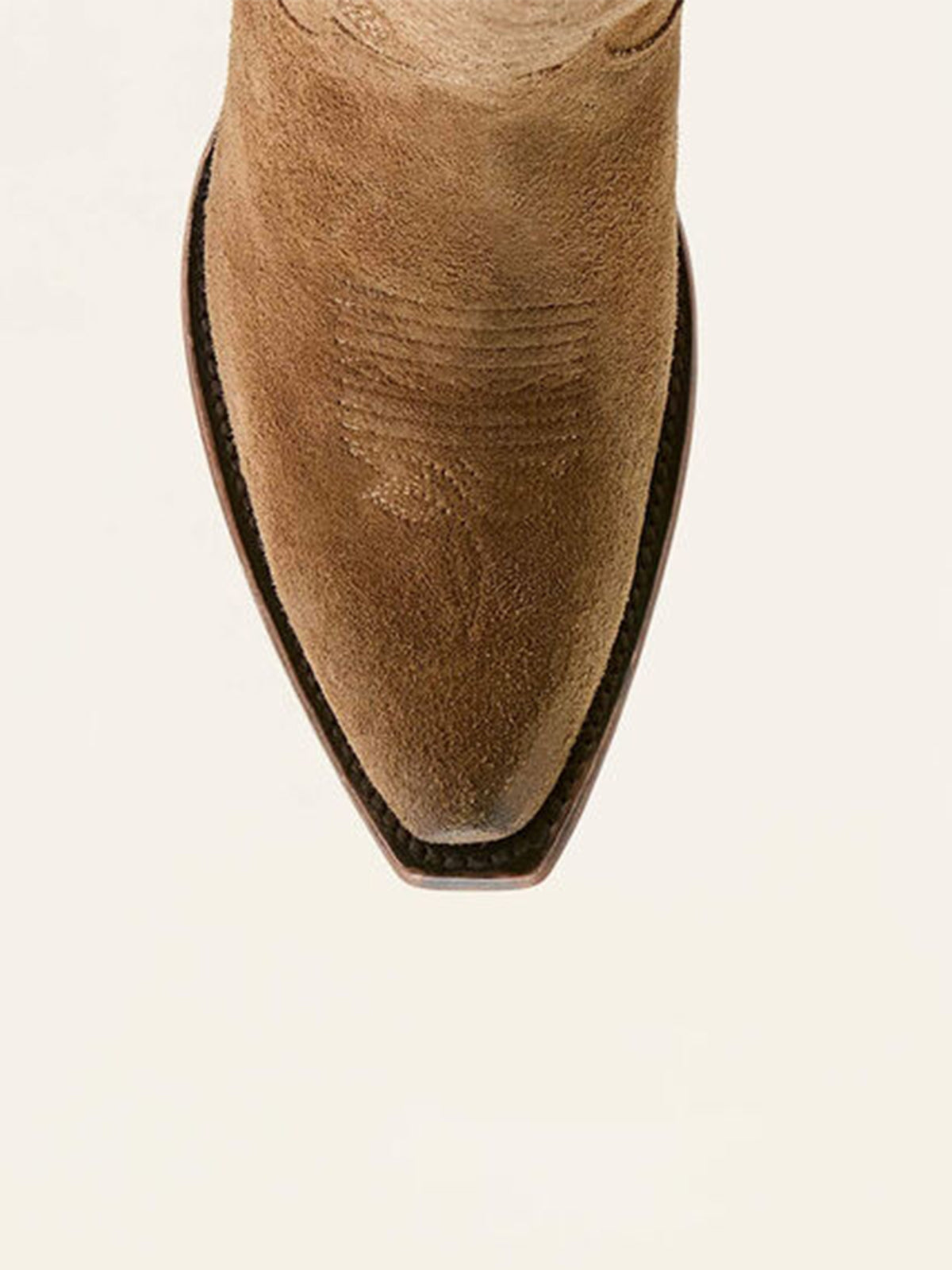 Embroidery Half-Zip Tall Knee High Faux Suede Snip-Toe Cowgirl Boots - Brown