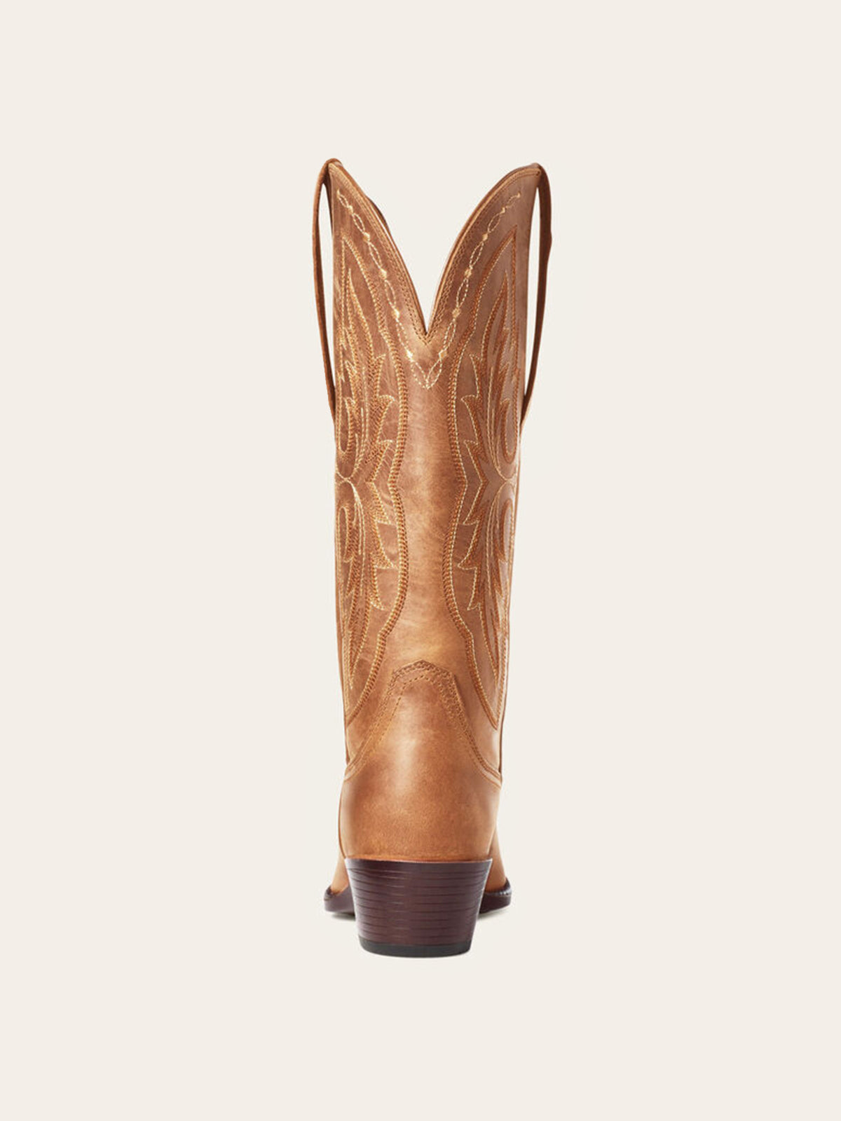 Tan Snip-Toe Embroidery Classic Wide Mid Calf Cowgirl Boots