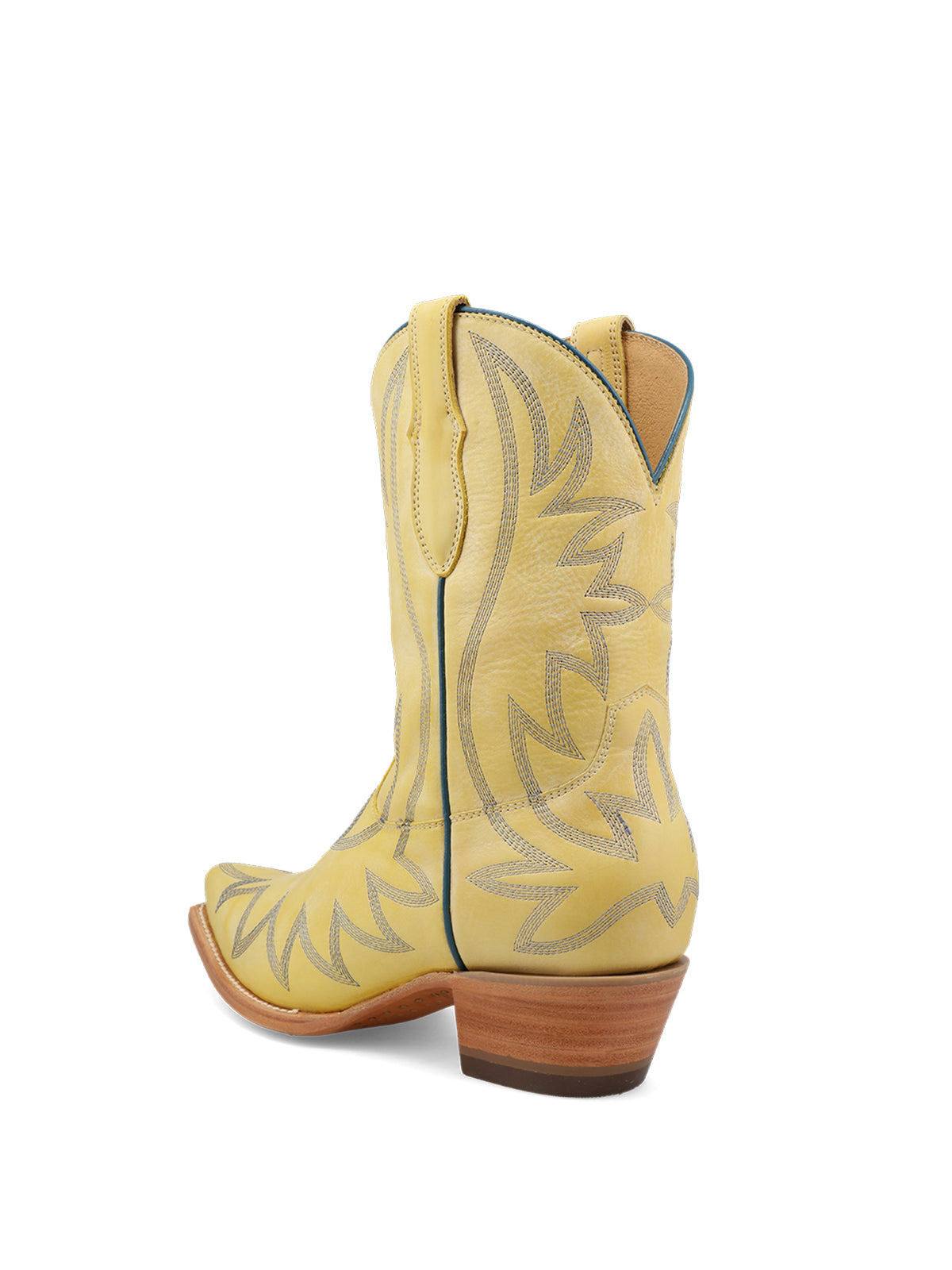 Yellow Snip-Toe Western Embroidery Ankle Cowgirl Classic Boots