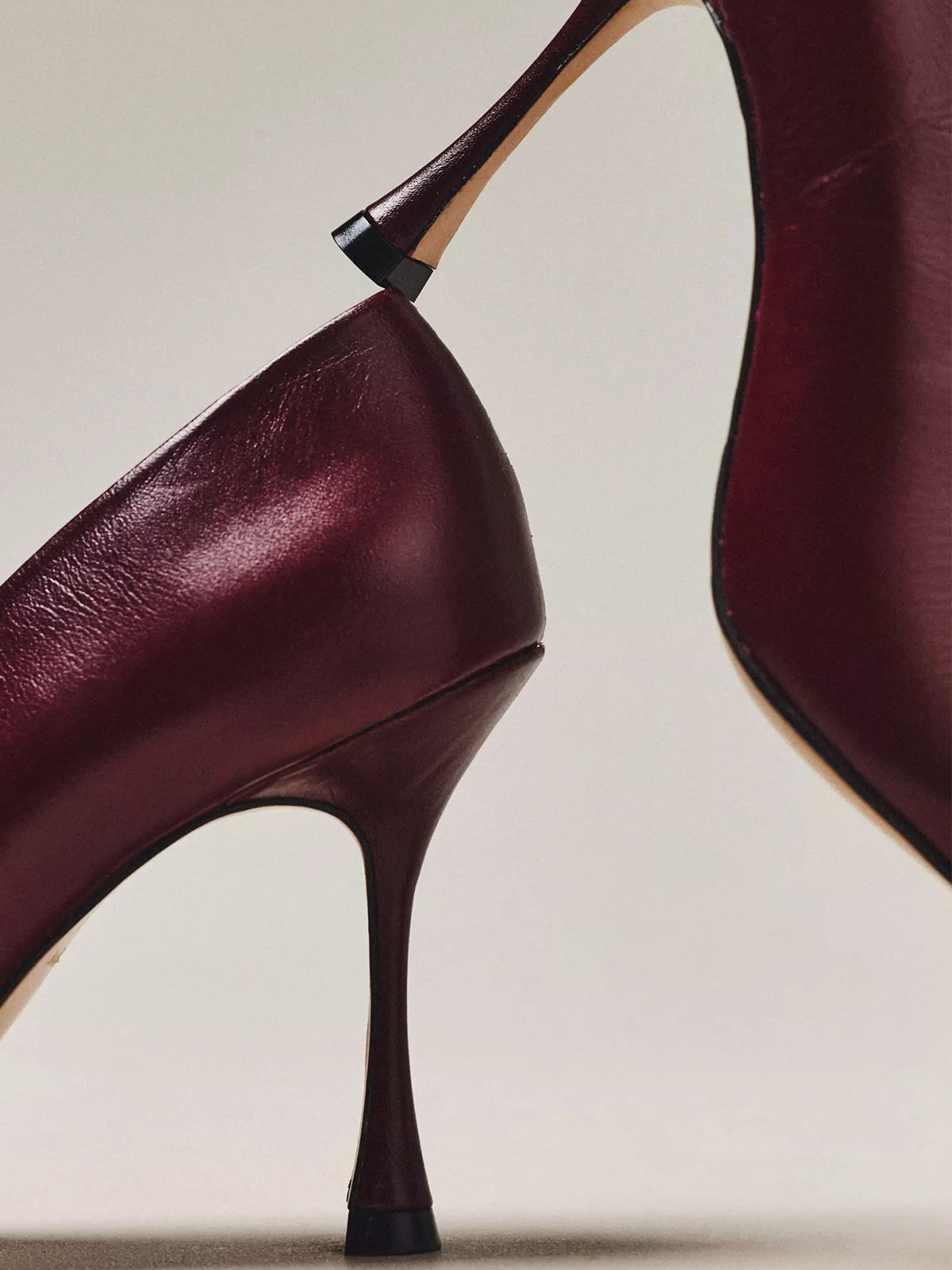 Wine Red Pointed-Toe Classic Pumps Slip-On High Heels