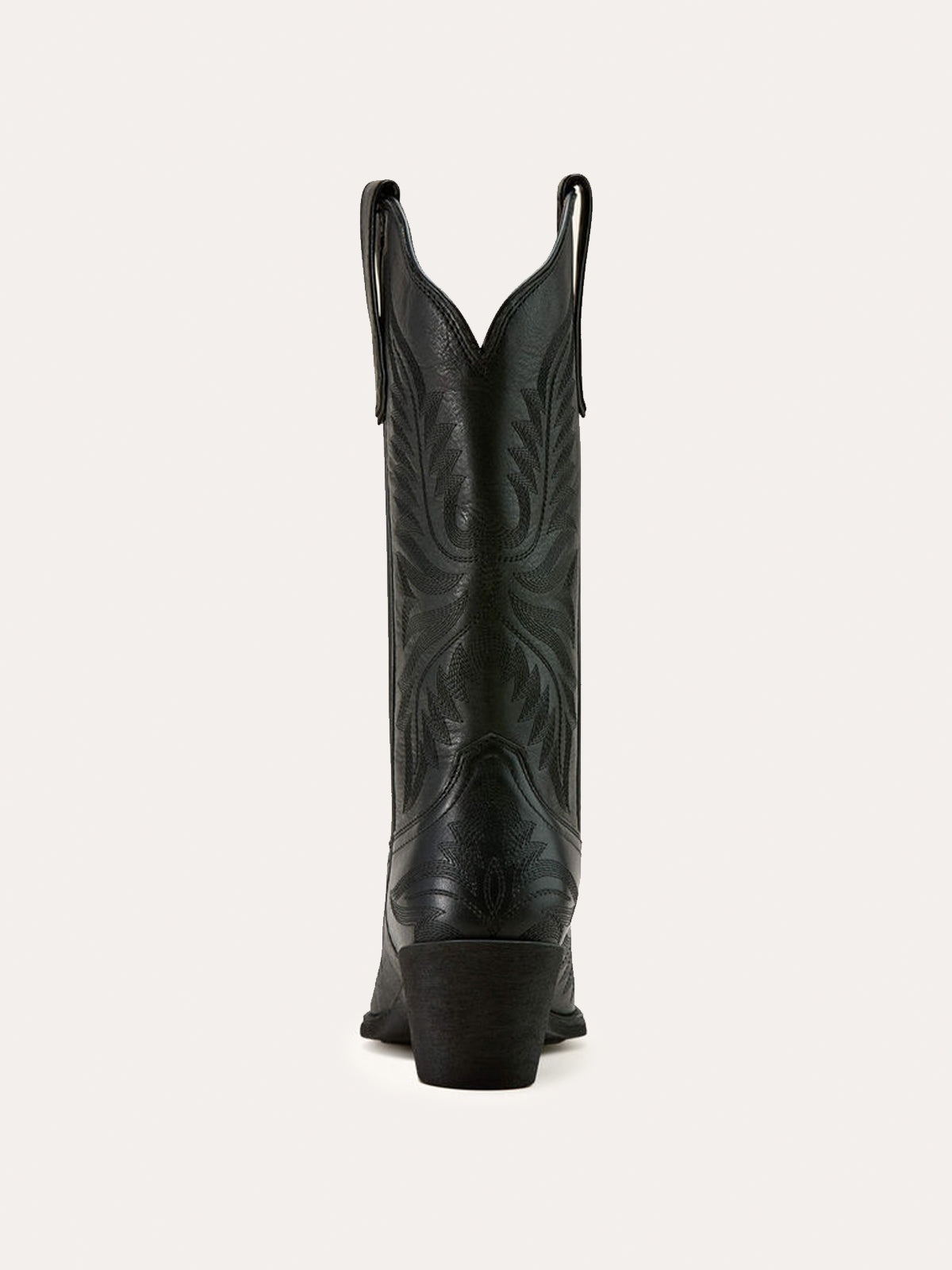 Black Snip-Toe Western Embroidery Wide Mid Calf Cowgirl Boots For Women