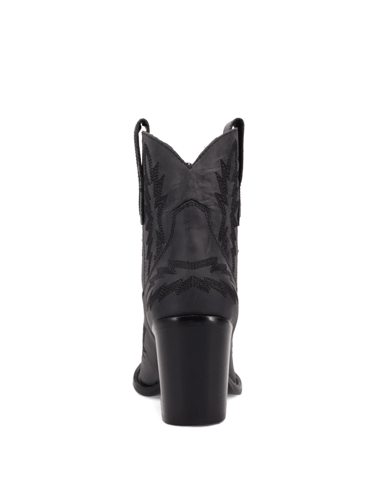 Black Snip-Toe Classic Embroidery Western Ankle Cowgirl Boots