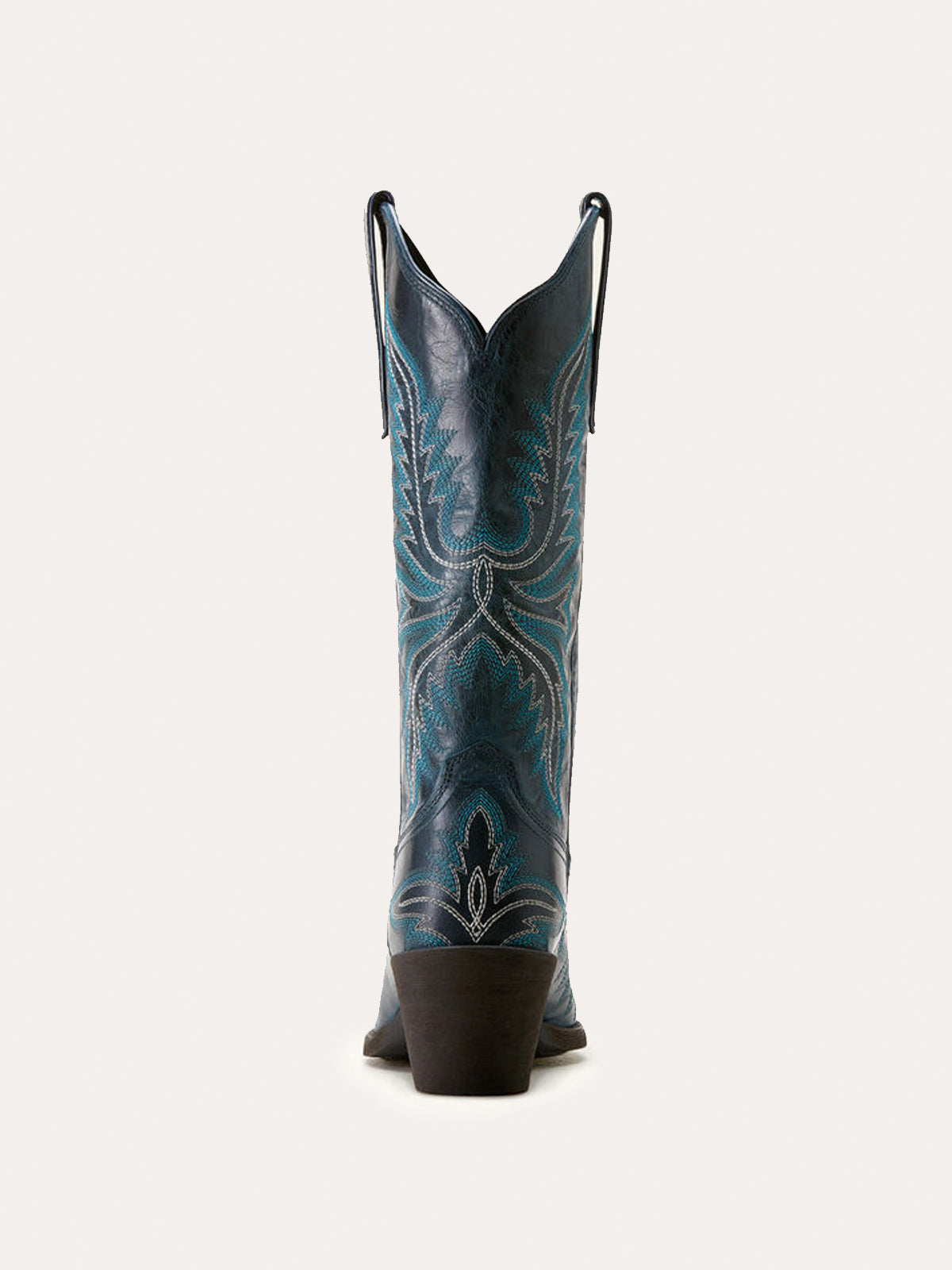 Blue Snip-Toe Western Embroidery Wide Mid Calf Cowgirl Boots For Women