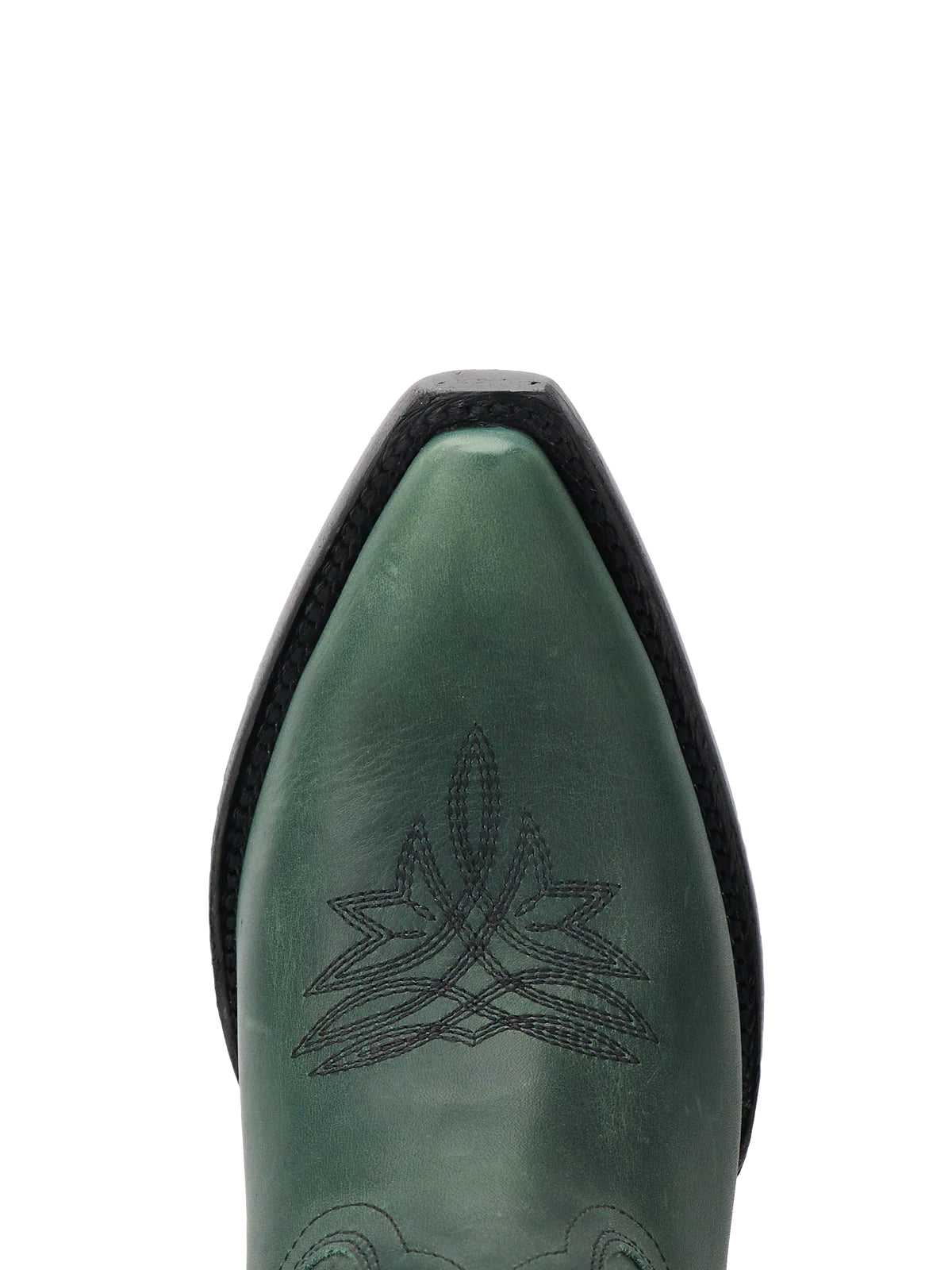 Western Snip-Toe Embroidery Classic Knee High Half-Zip Cowgirl Boots - Green