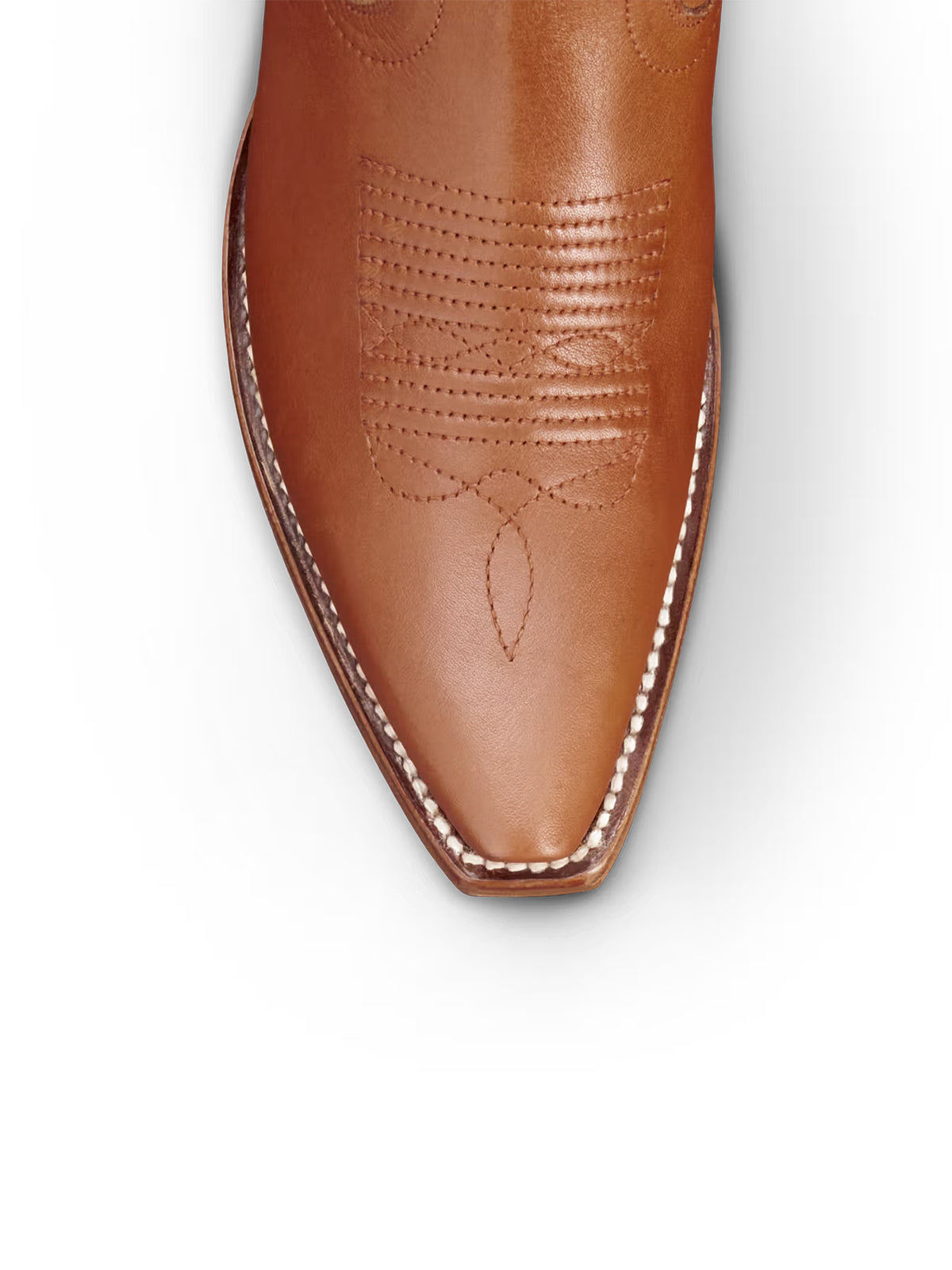 Brown Snip-Toe Bone Inlay Wide Calf Knee High Cowgirl Boots