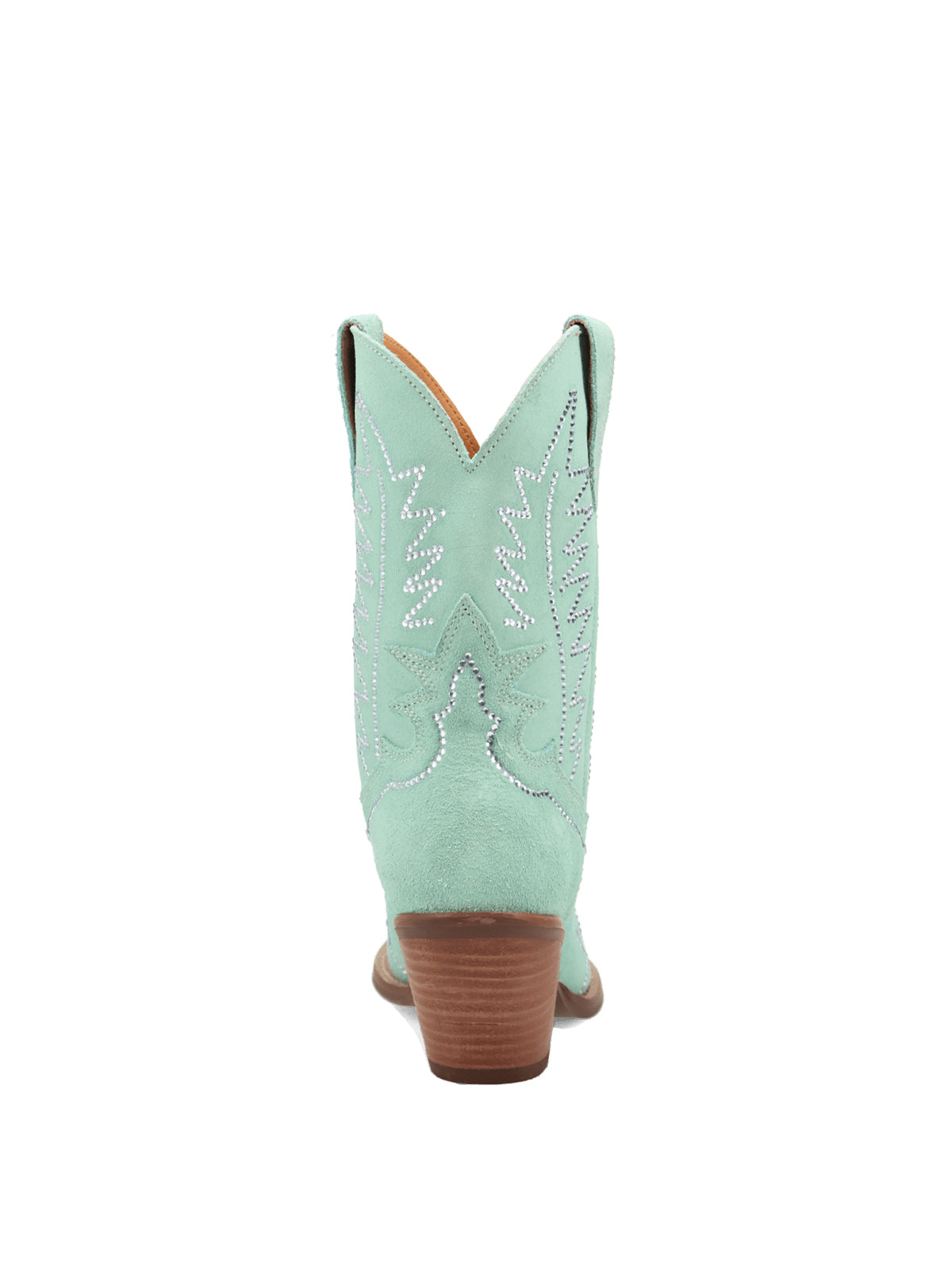 Green Faux Suede Snip-Toe Western Embroidery With Rhinestones Ankle Cowgirl Boots