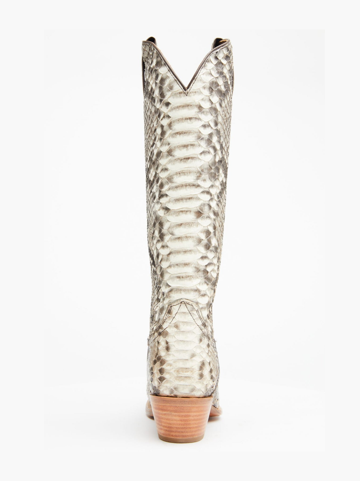 Natural Snakeskin Snip-Toe Wide Calf Tall Knee High Cowgirl Boots