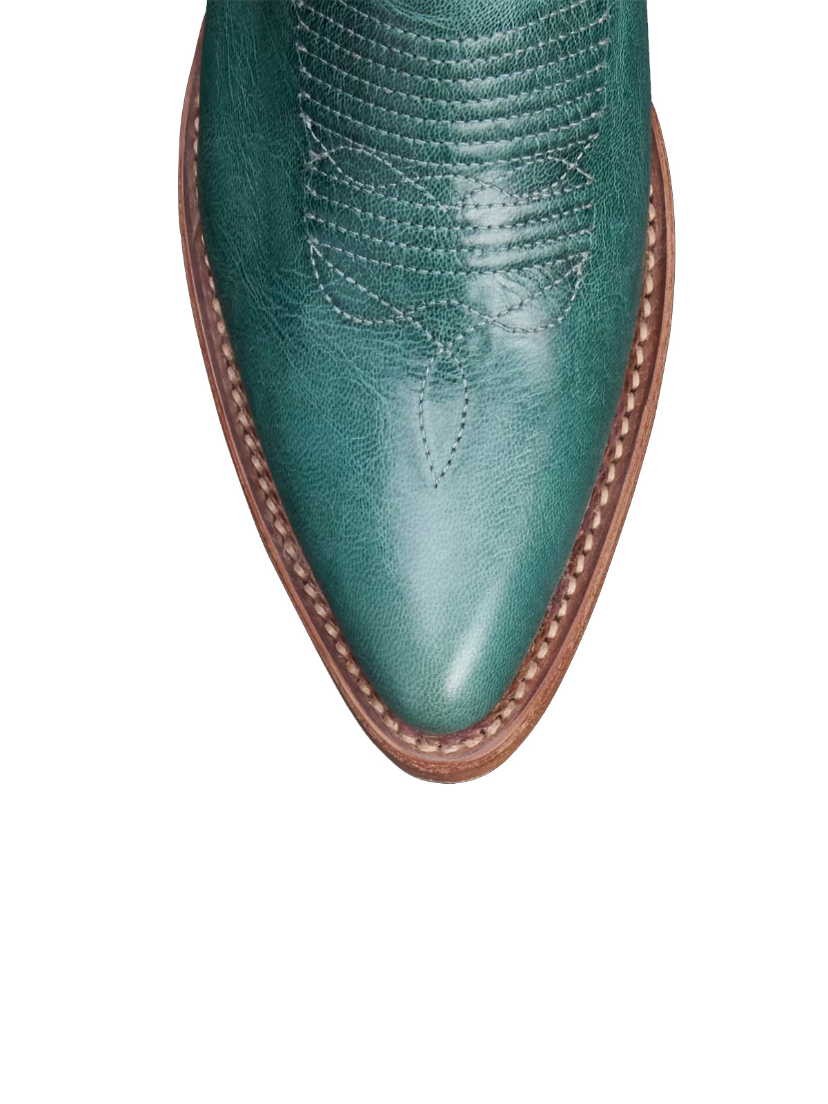 Western Embroidery Almond-Toe Tall Knee High Cowgirl Boots - Green