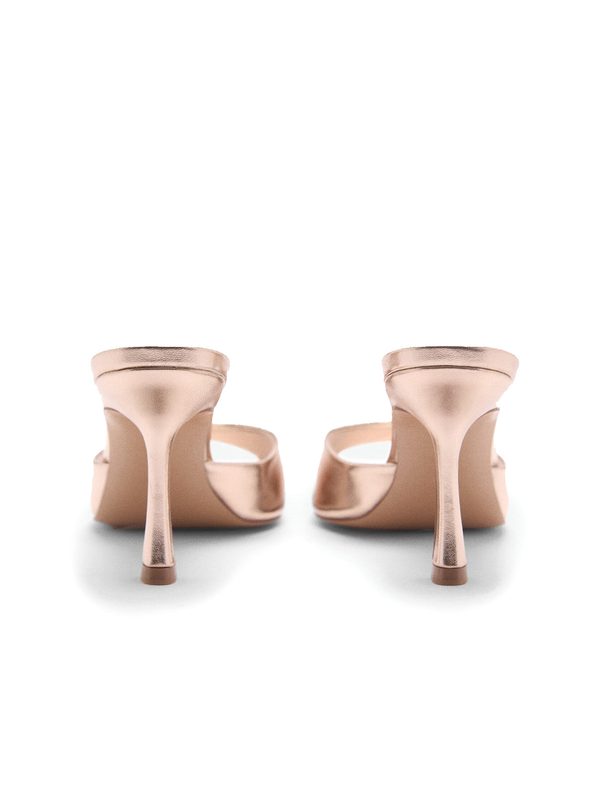 Metallic Gold Pointed-Toe Simple High Heels Sandals