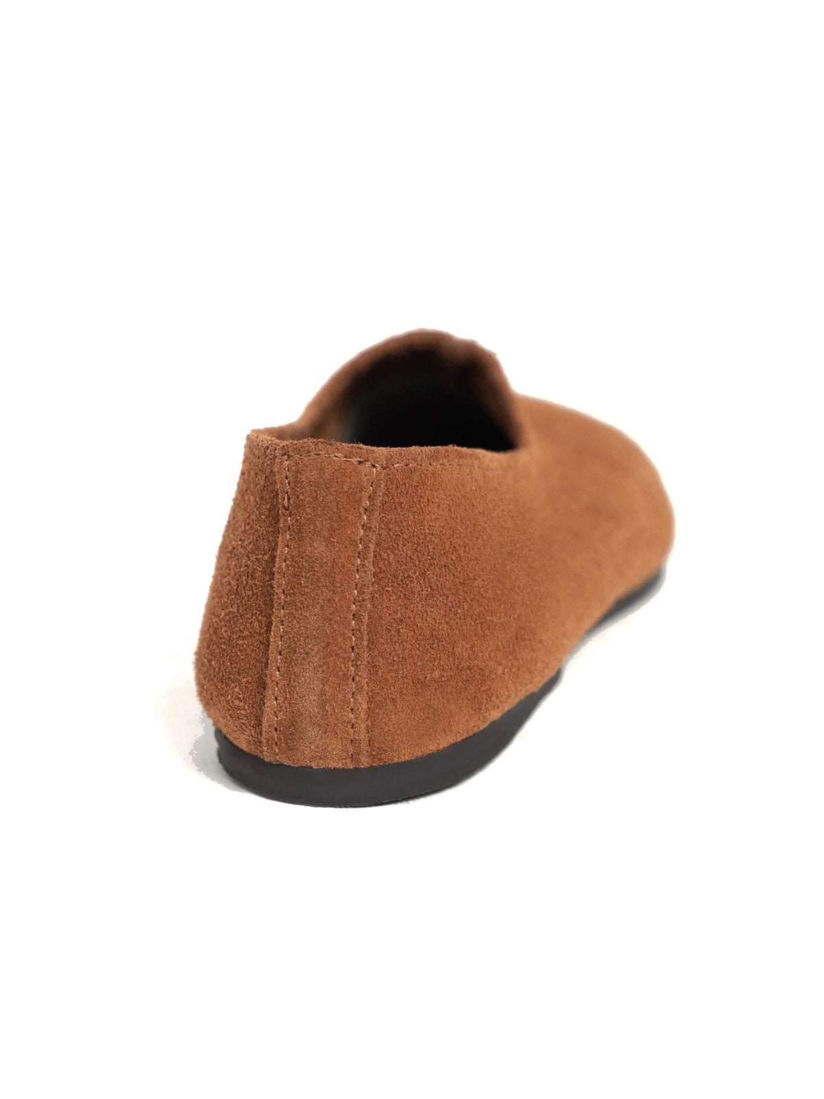 Brown Cow Suede Round-Toe Slip-On Simple Flats