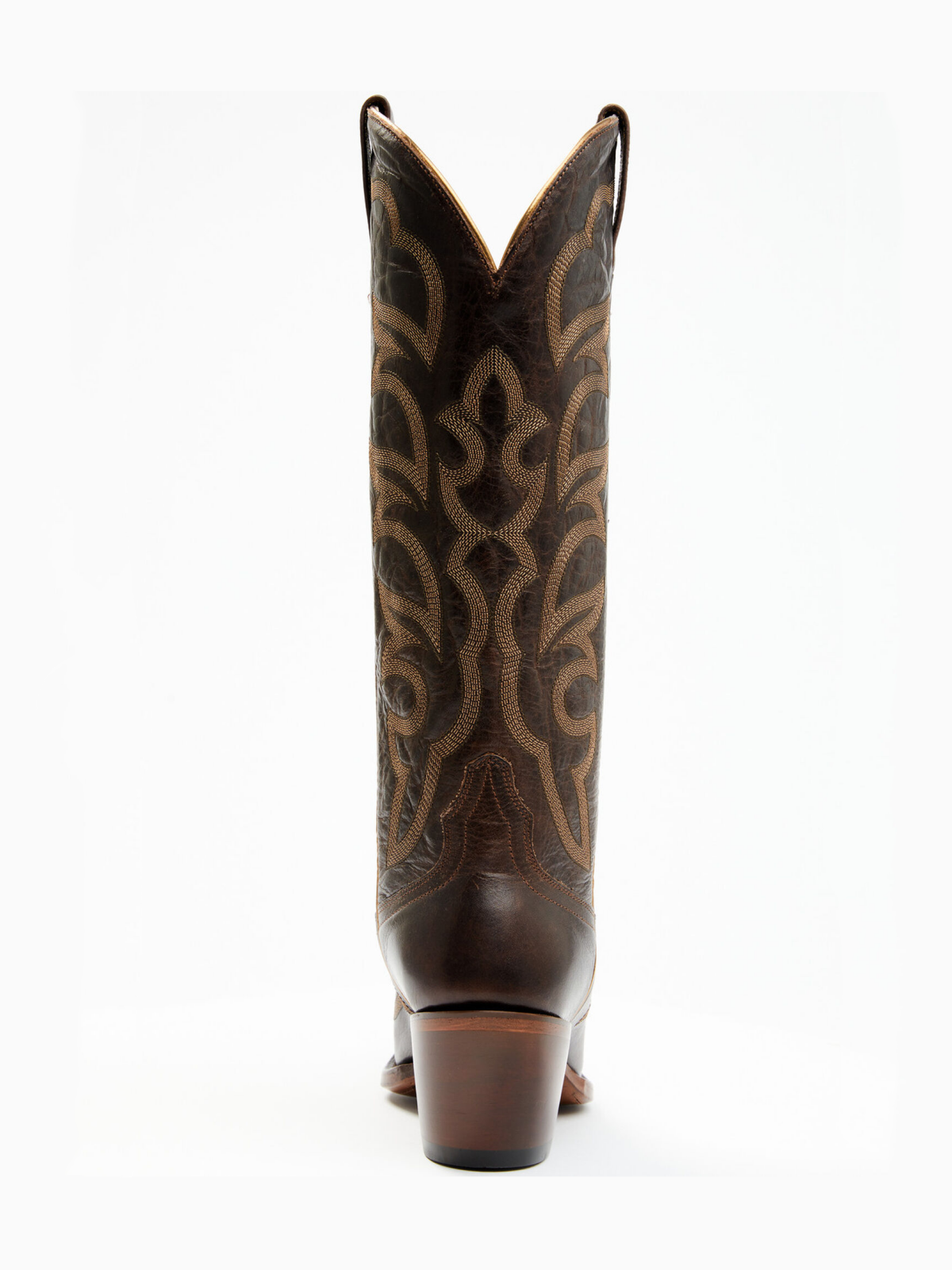Brown Embroidery Snip-Toe Tall Wide Calf Knee High Cowboy Boots For Women