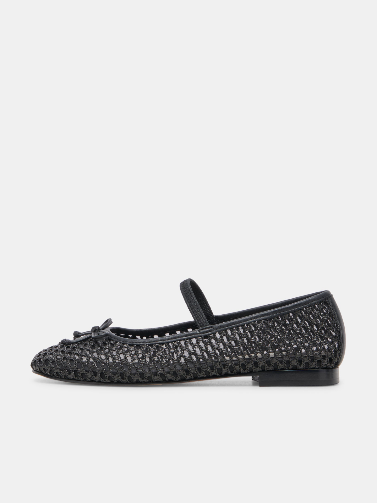 Black Raffia Woven Bow Ballet Flats Round-Toe Boho Mary Janes – Fuchsia ...