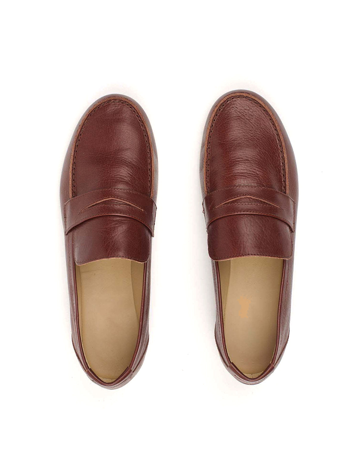 Round-Toe Slip-On Chic Loafers Flats - Burgundy