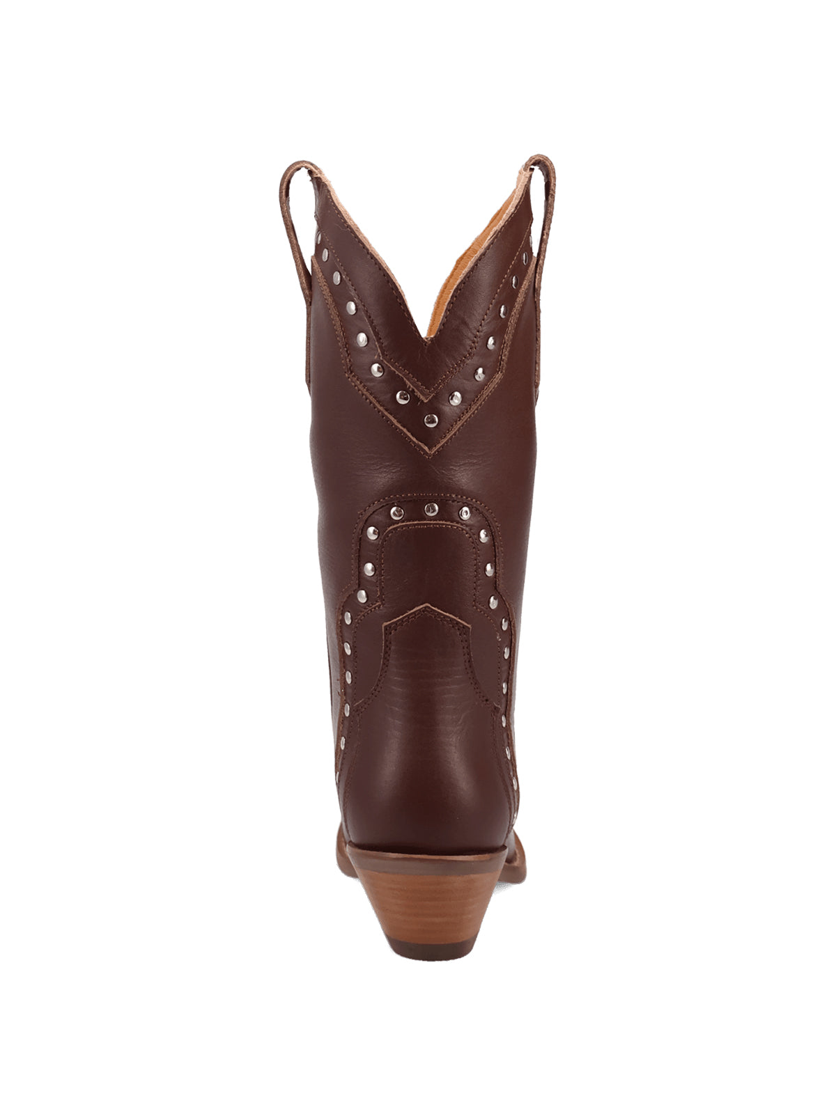 Studded Snip-Toe Classic Mid Calf Cowgirl Boots - Brown
