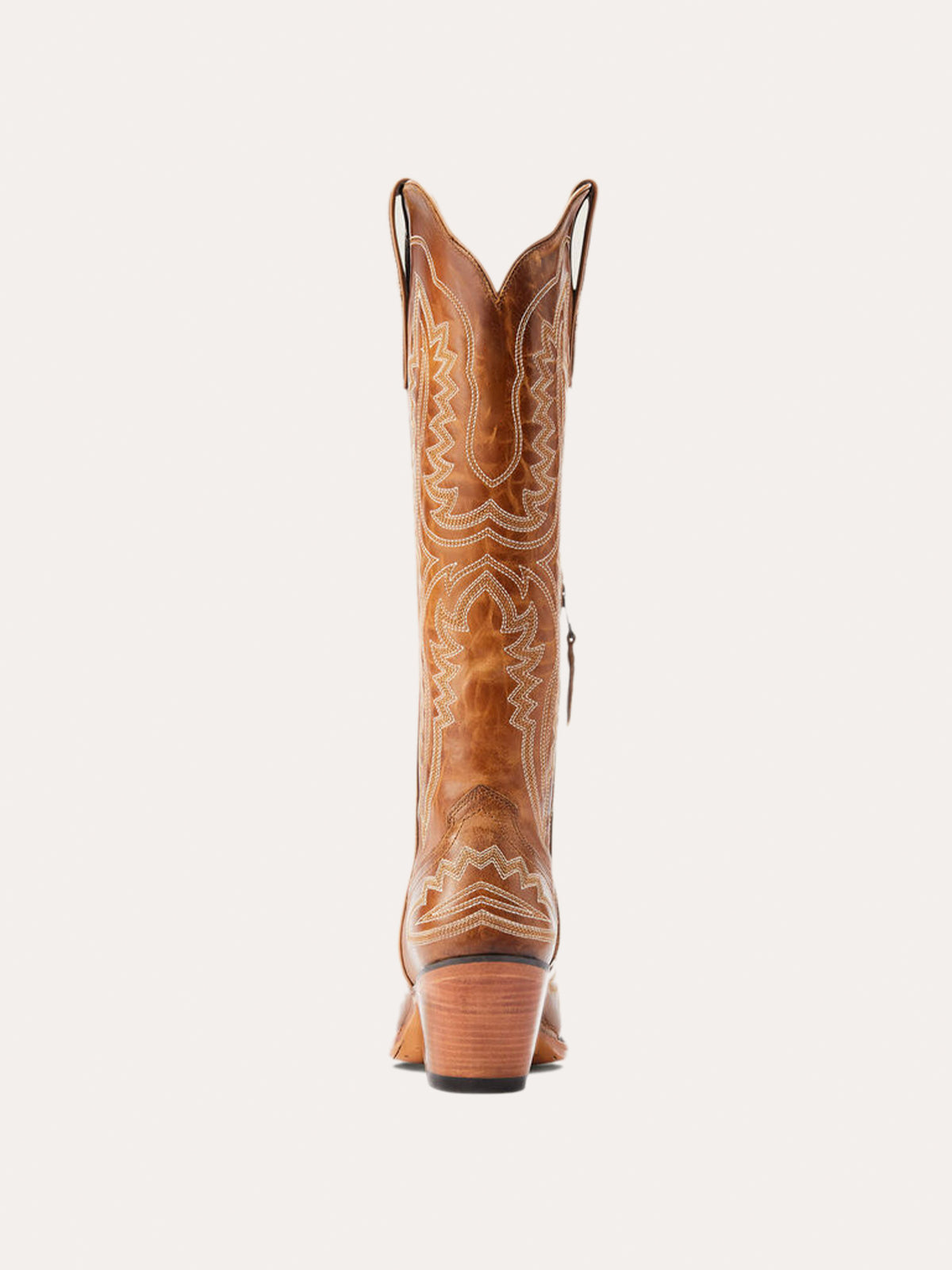 Western Embroidery Tall Snip-Toe Half-Zip Knee High Cowgirl Boots - Brown