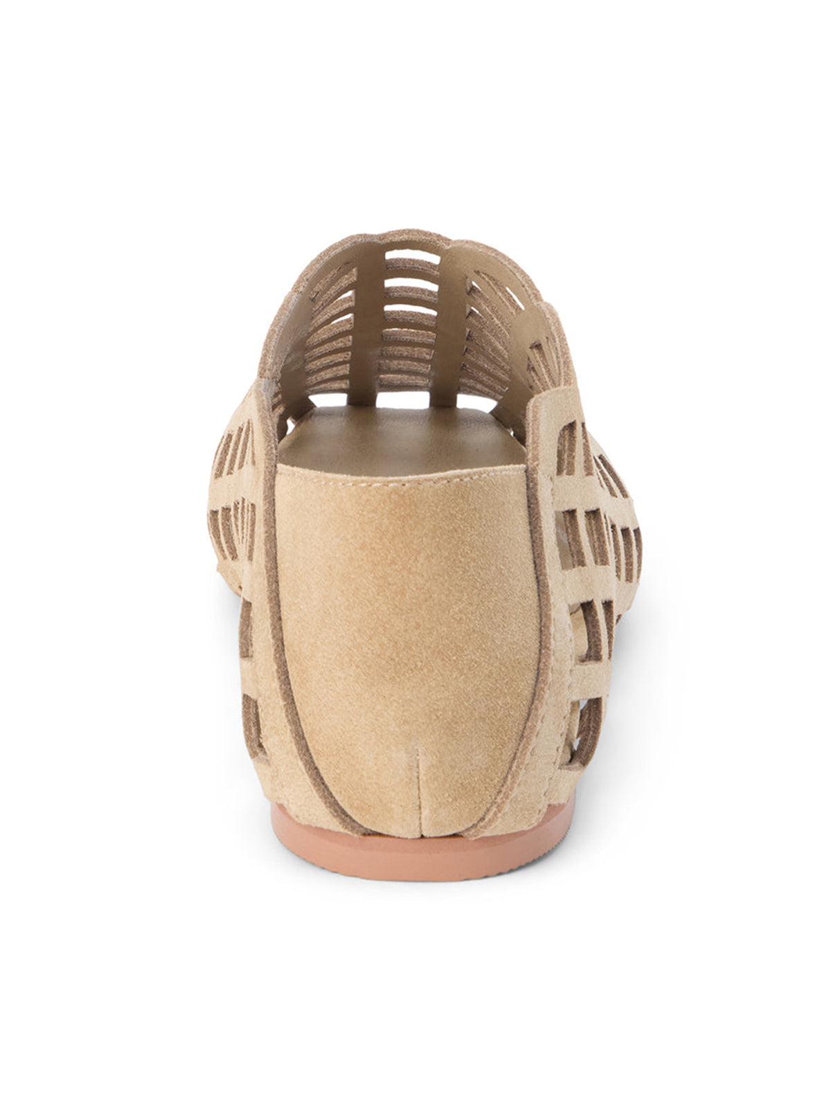 Nude Faux Suede Square-Toe Chic Cutout Simple Flats