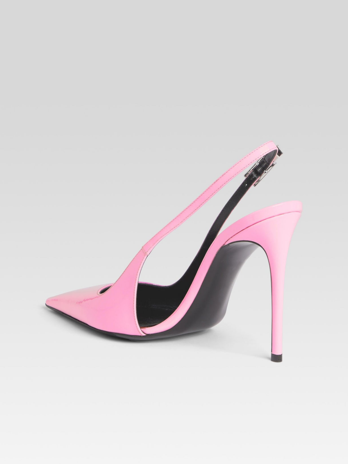 Patent Pink Pointed-Toe Slingback High Heels
