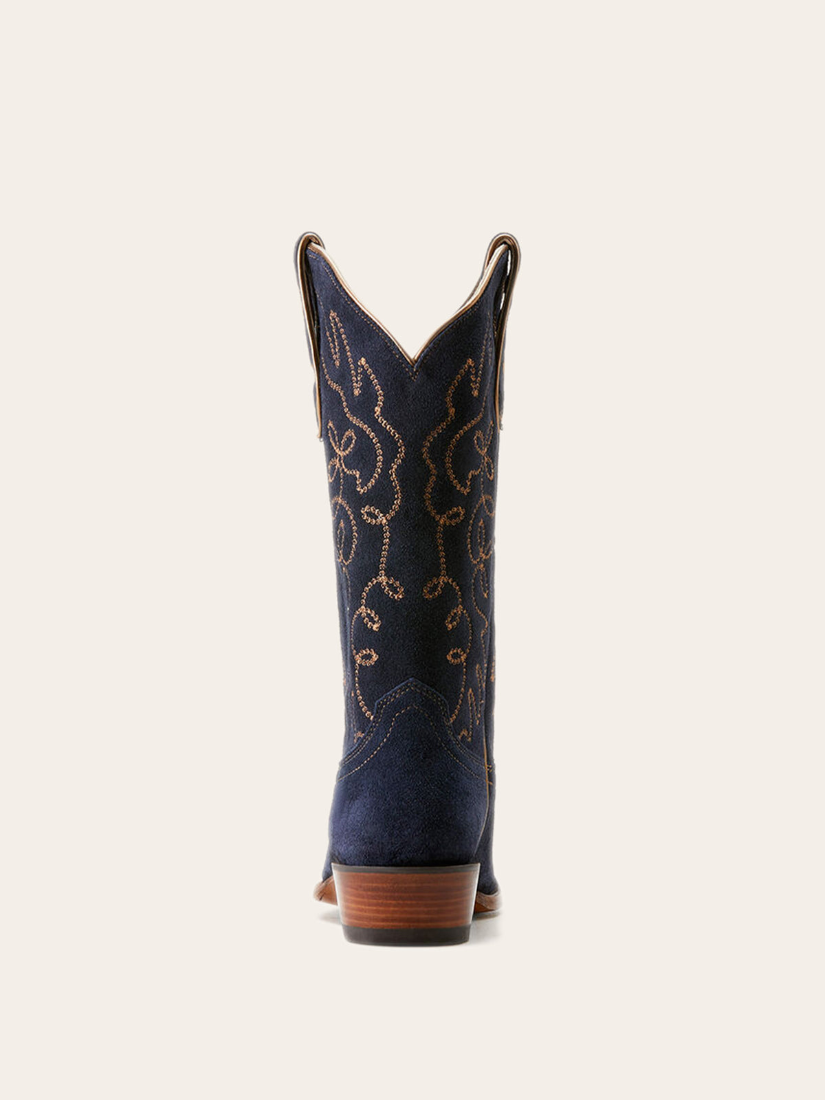 Faux Suede Embroidery Snip-Toe Wide Mid Calf Cowgirl Boots - Dark Blue