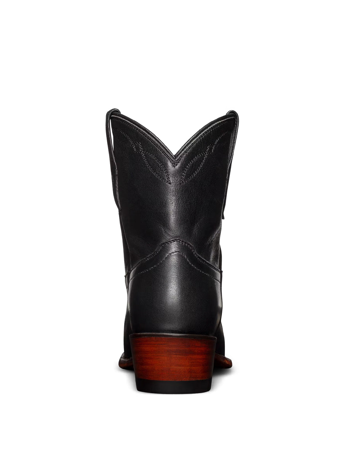 Black Round-Toe Classic Ankle Cowgirl Booties