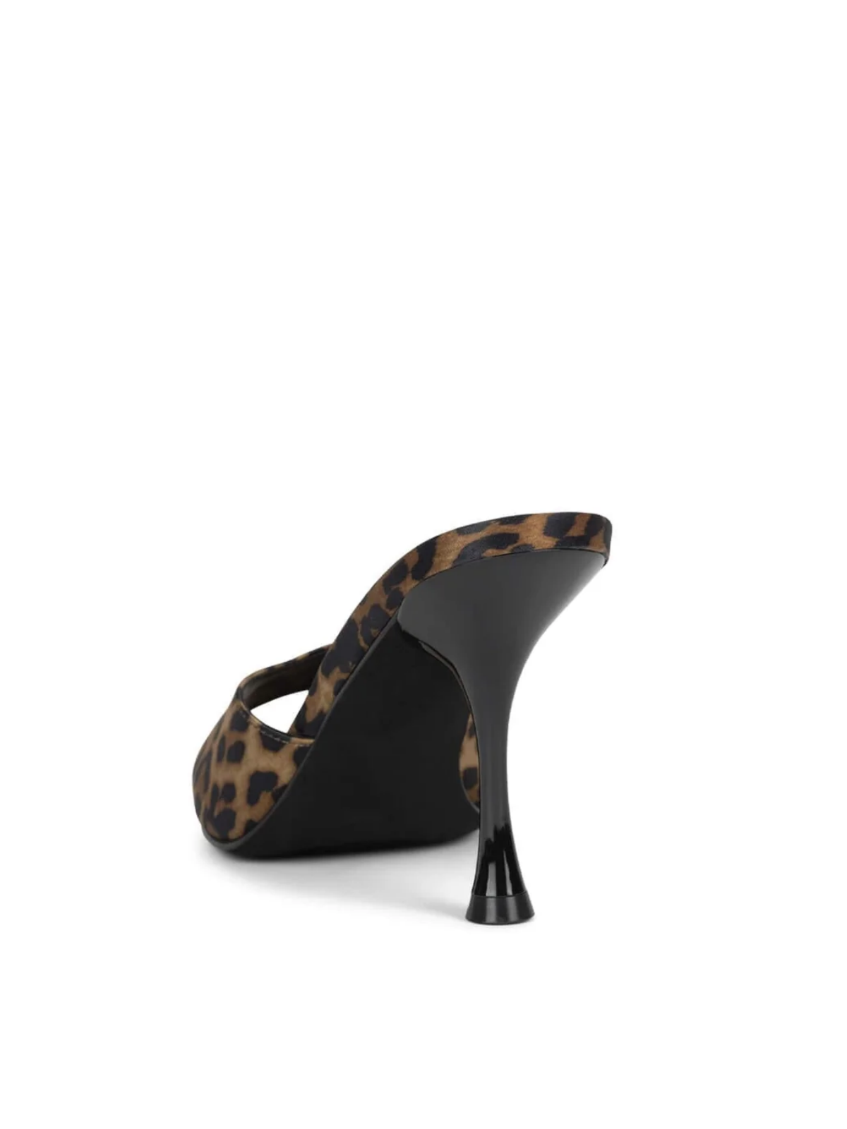 Leopard Satin Almond-Toe Slip-On Pump High Heels