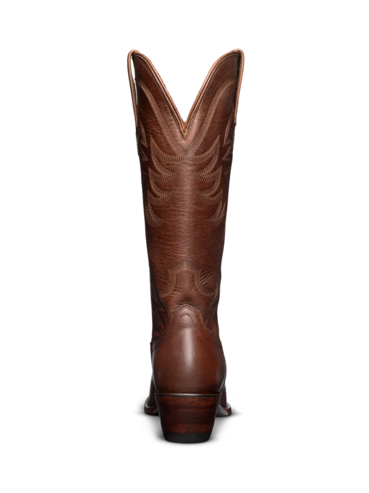 Dark Brown Vegan Leather Snip-Toe Embroidery Wide Calf Knee High Western Boots