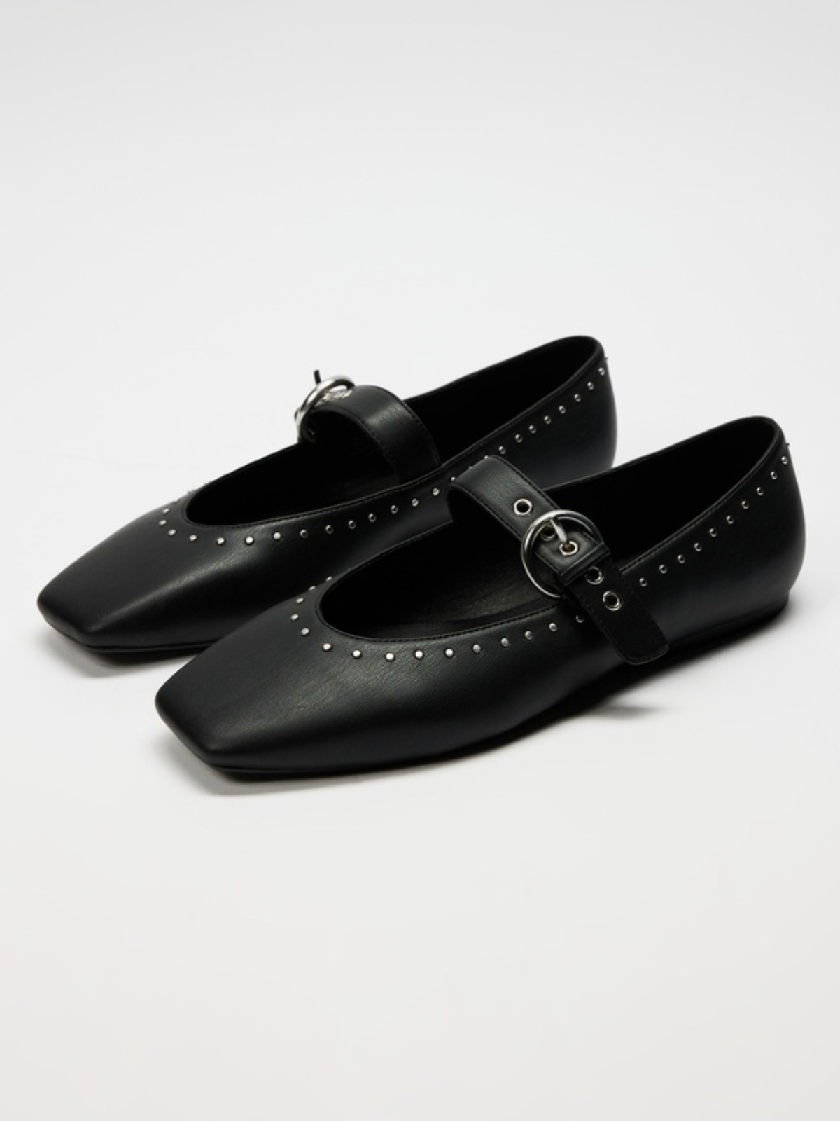 Woman Bowknot Square Toe Lady Barefoot Boat Flats Metal Elegant Ballerina Party Mary Jane Shoes main image 0
